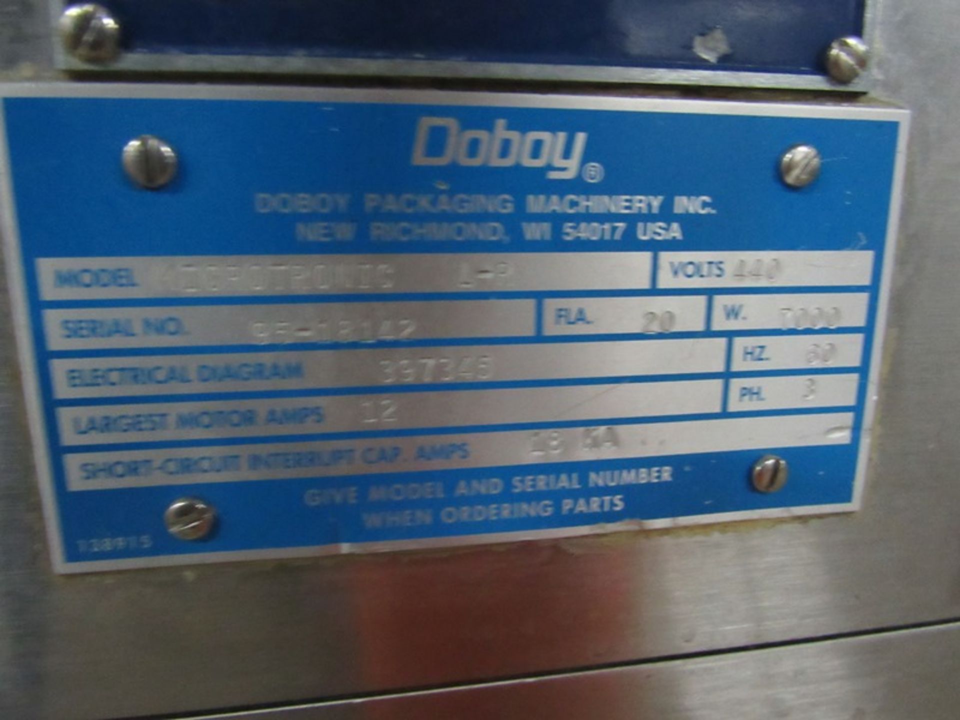 Doboy Mdl. Micromatic L-R Flow Wrapper, 460 volts, touchscreen controls, manual heater controls, - Image 18 of 18