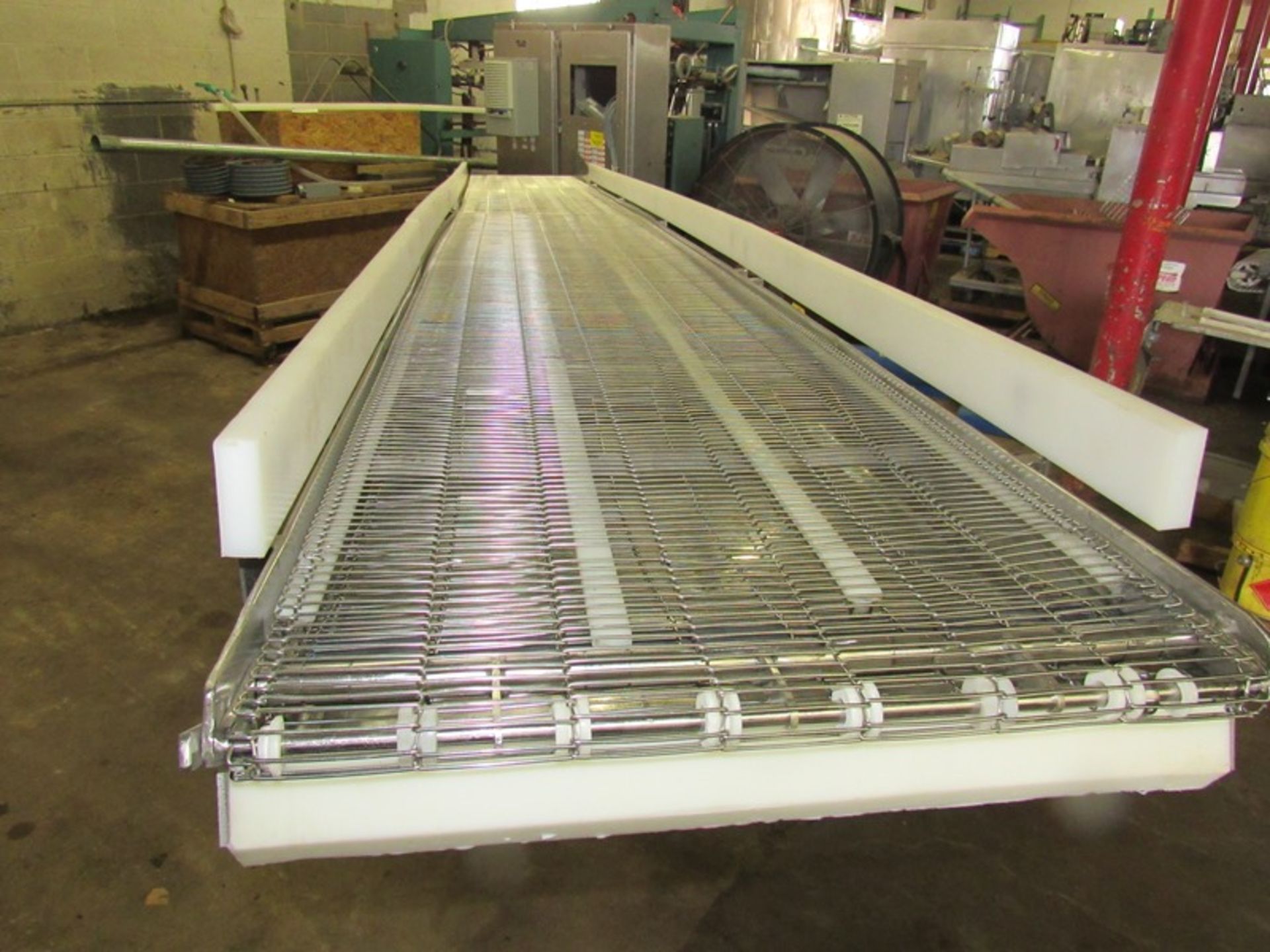 Portable Conveyor, 24" W X 17' L stainless steel belt, stainless steel drip pan, adjustable - Image 3 of 6