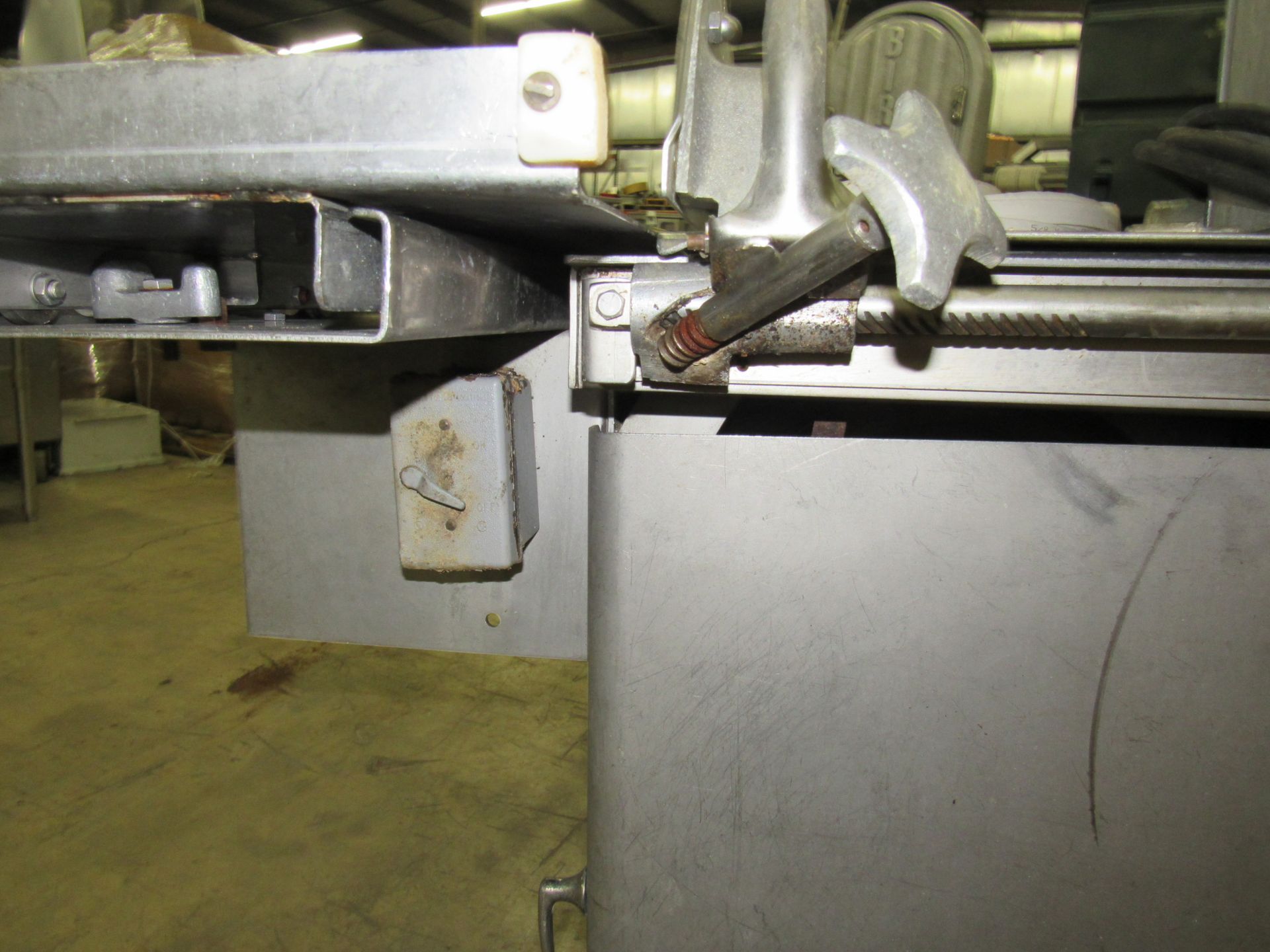Biro Bandsaw, stainless steel contact table, aluminum head 16" cutting area, broken top hinge - Image 6 of 7