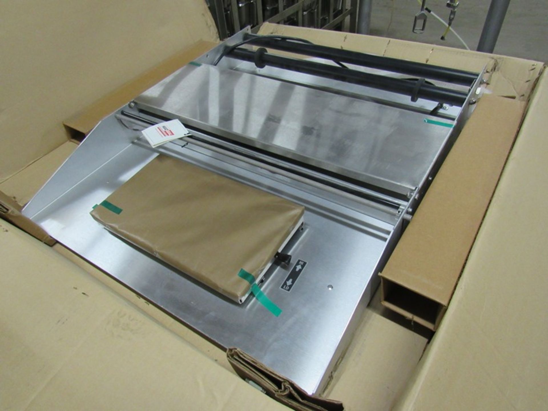 Heat & Seal Mdl. 600A-24 Table Top Hot Plate Overwrapper, 28" W X 34" L overall, 6" X 15" hot plate,