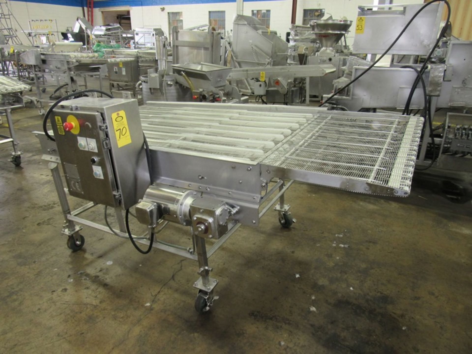 Stainless Steel Conveyor, 40" W X 8' L stainless steel ladder chain belt, 230/460 volt stainless