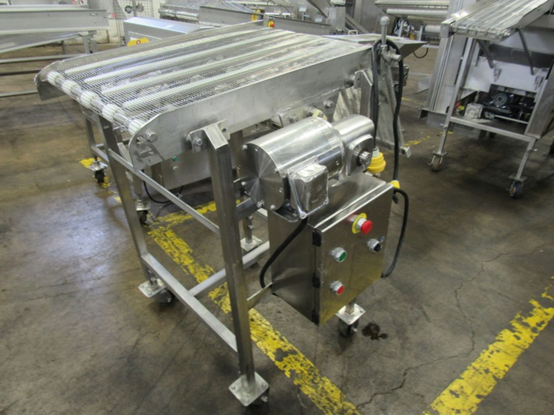 Portable Stainless Steel Conveyor, 24" W X 5' L ladder chain belt, 230/460 volts motor (Located in - Image 3 of 3