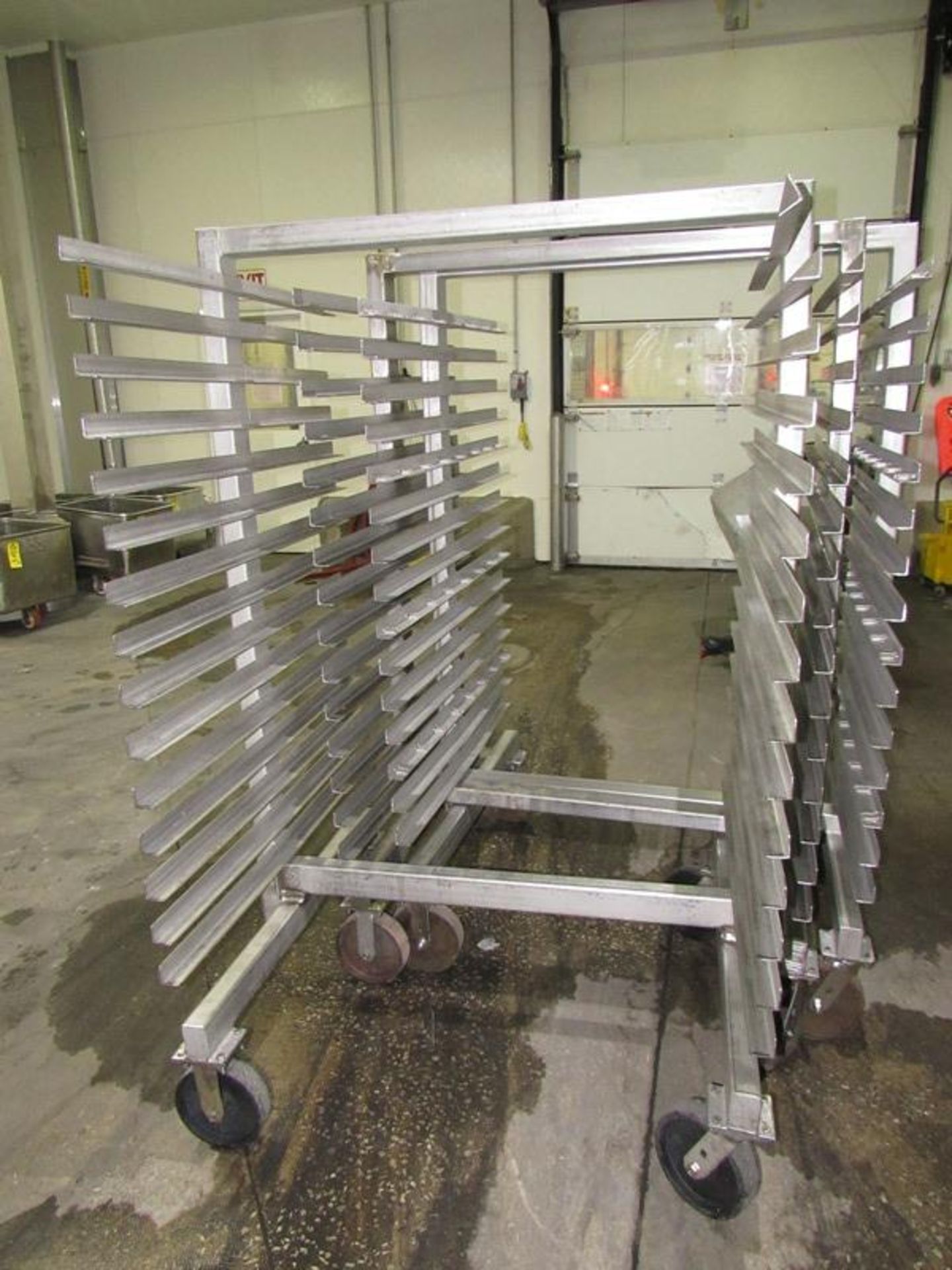 Stainless Steel Smoke Trucks, 43" W X 42" L X 6' T, 15 shelves, 3 1/2" spacing, 47" wide overall ( - Image 2 of 2