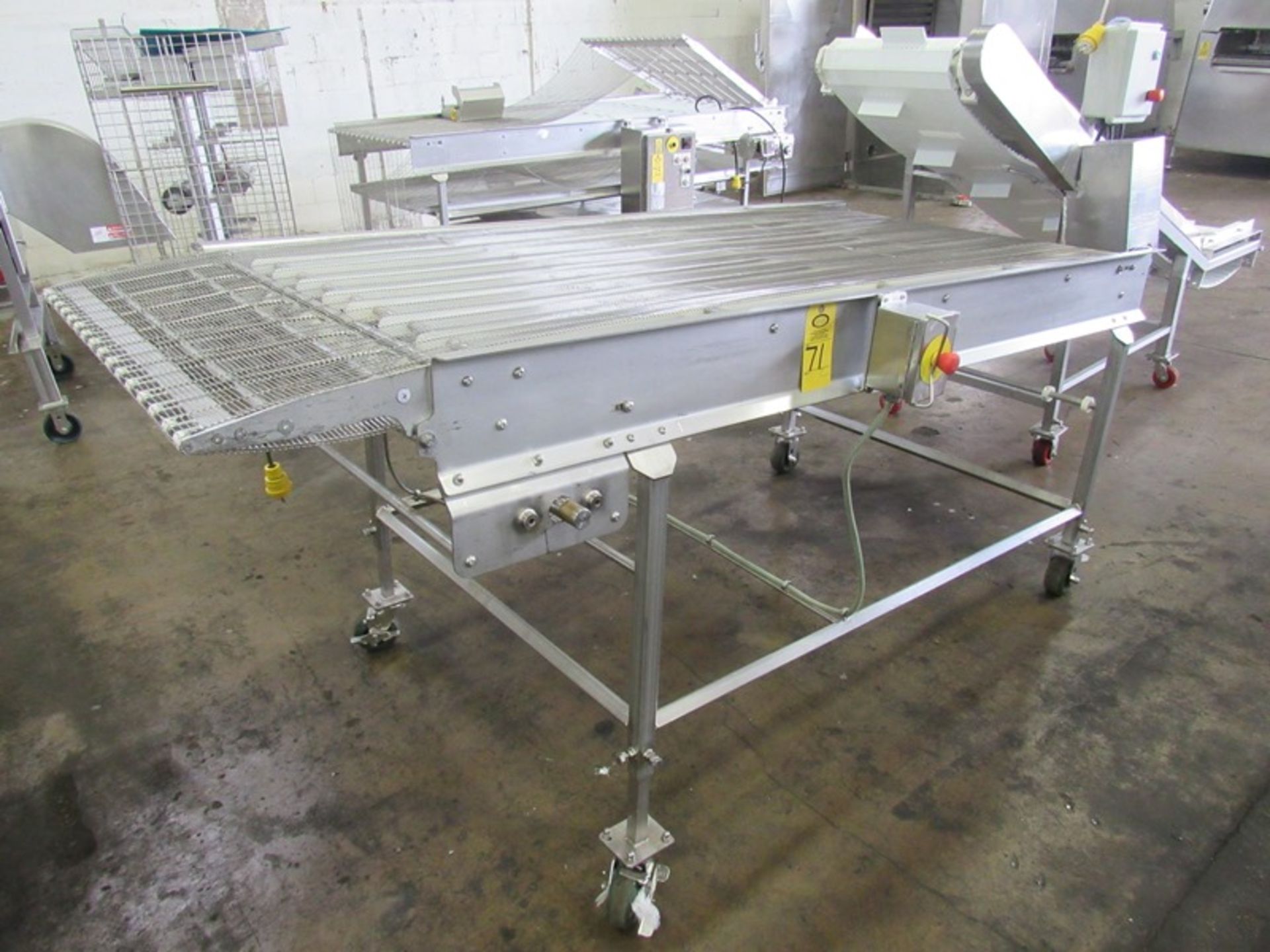 Stainless Steel Conveyor, 40" W X 8' L stainless steel ladder chain belt, 230/460 volt stainless