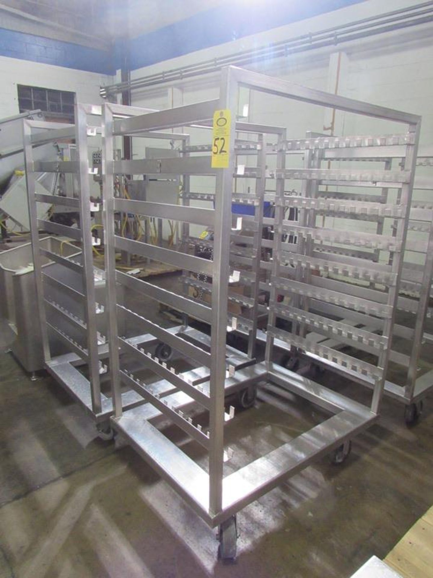 Stainless Steel Smoke Trucks, 46 1/2" L X 33" W X 68" T, 8 racks spaced 6 1/2" apart, each have 13