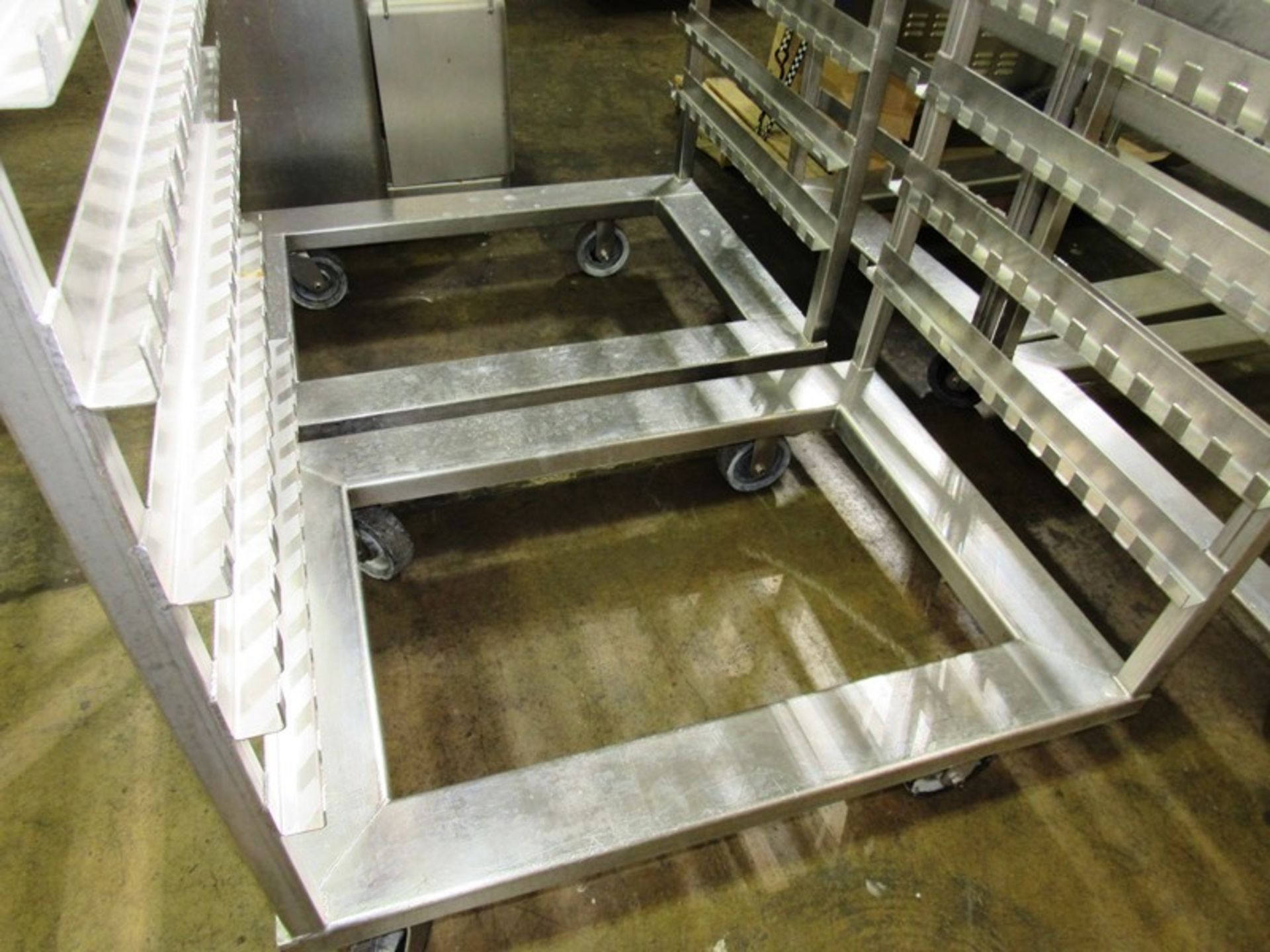 Stainless Steel Smoke Trucks, 46 1/2" L X 33" W X 68" T, 8 racks spaced 6 1/2" apart, each have 13 - Image 3 of 3