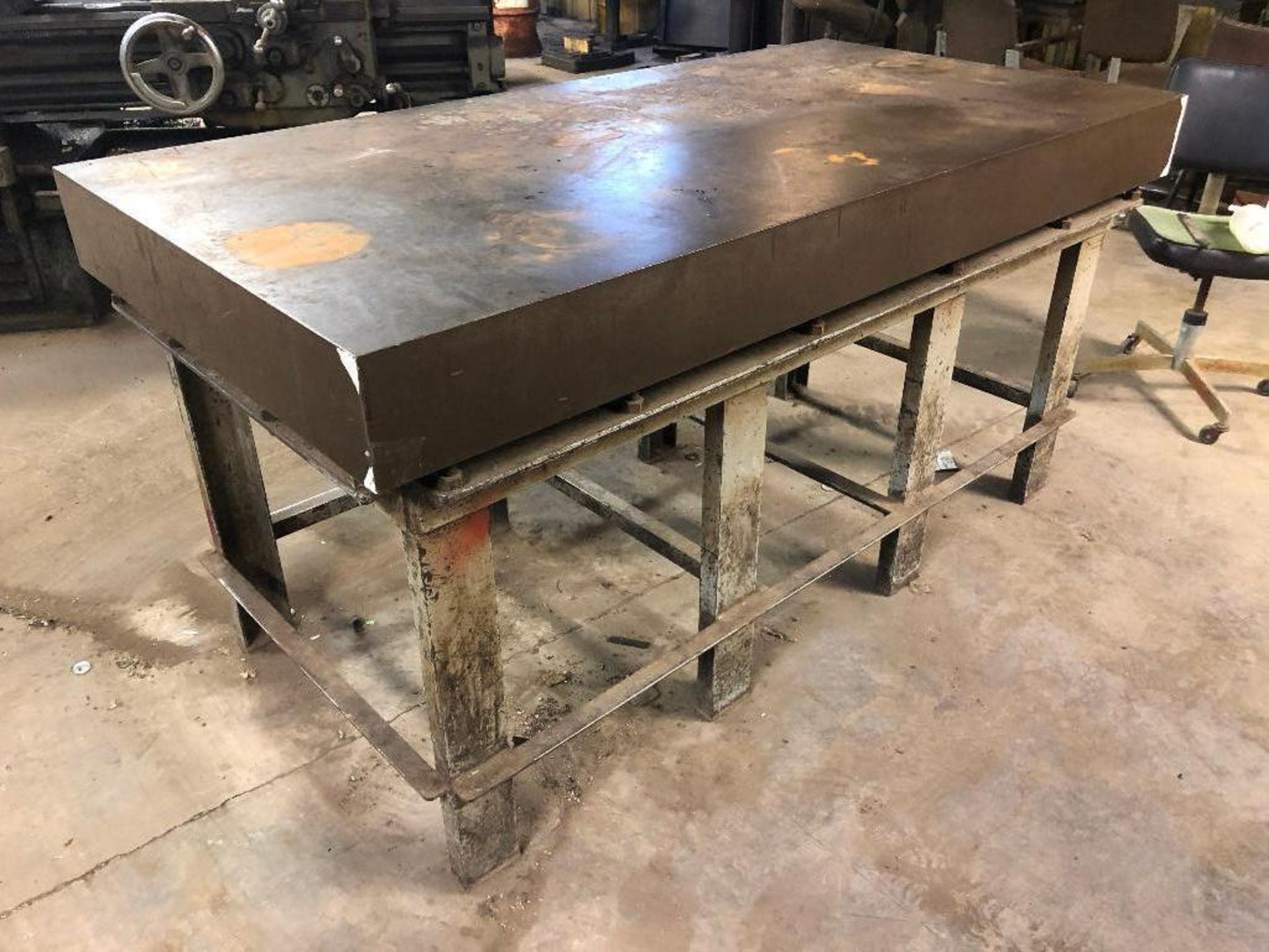DESCRIPTION: 72" X 35" STEEL FABRICATION TABLE / WELDING TABLE. SIZE: 72" X 25" X 6" LOCATION: FRONT