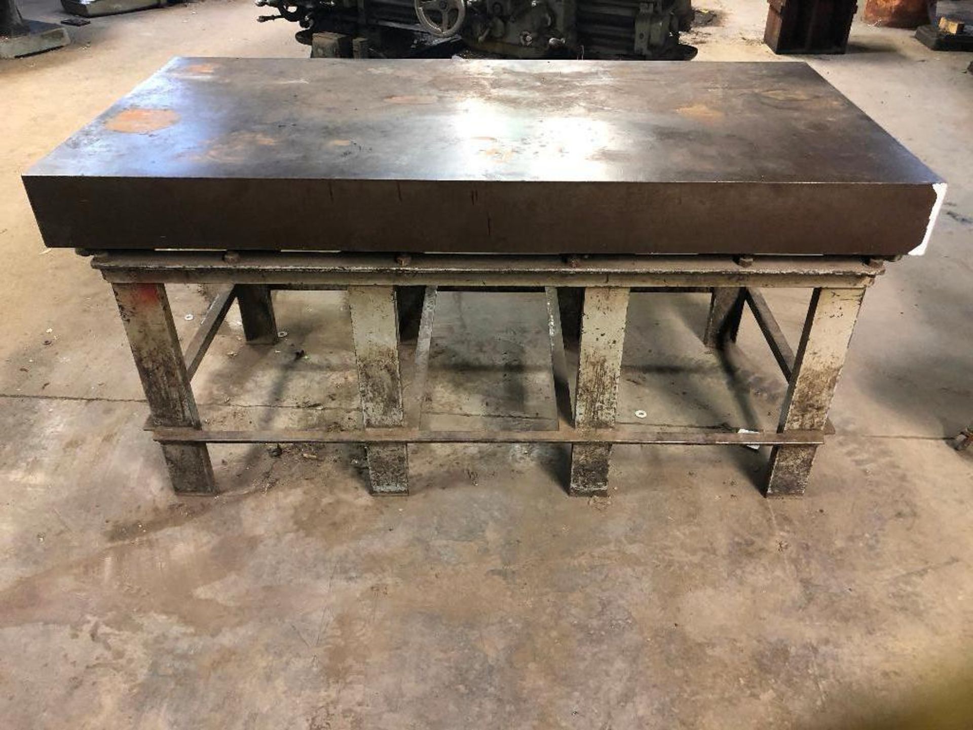 DESCRIPTION: 72" X 35" STEEL FABRICATION TABLE / WELDING TABLE. SIZE: 72" X 25" X 6" LOCATION: FRONT - Image 2 of 7