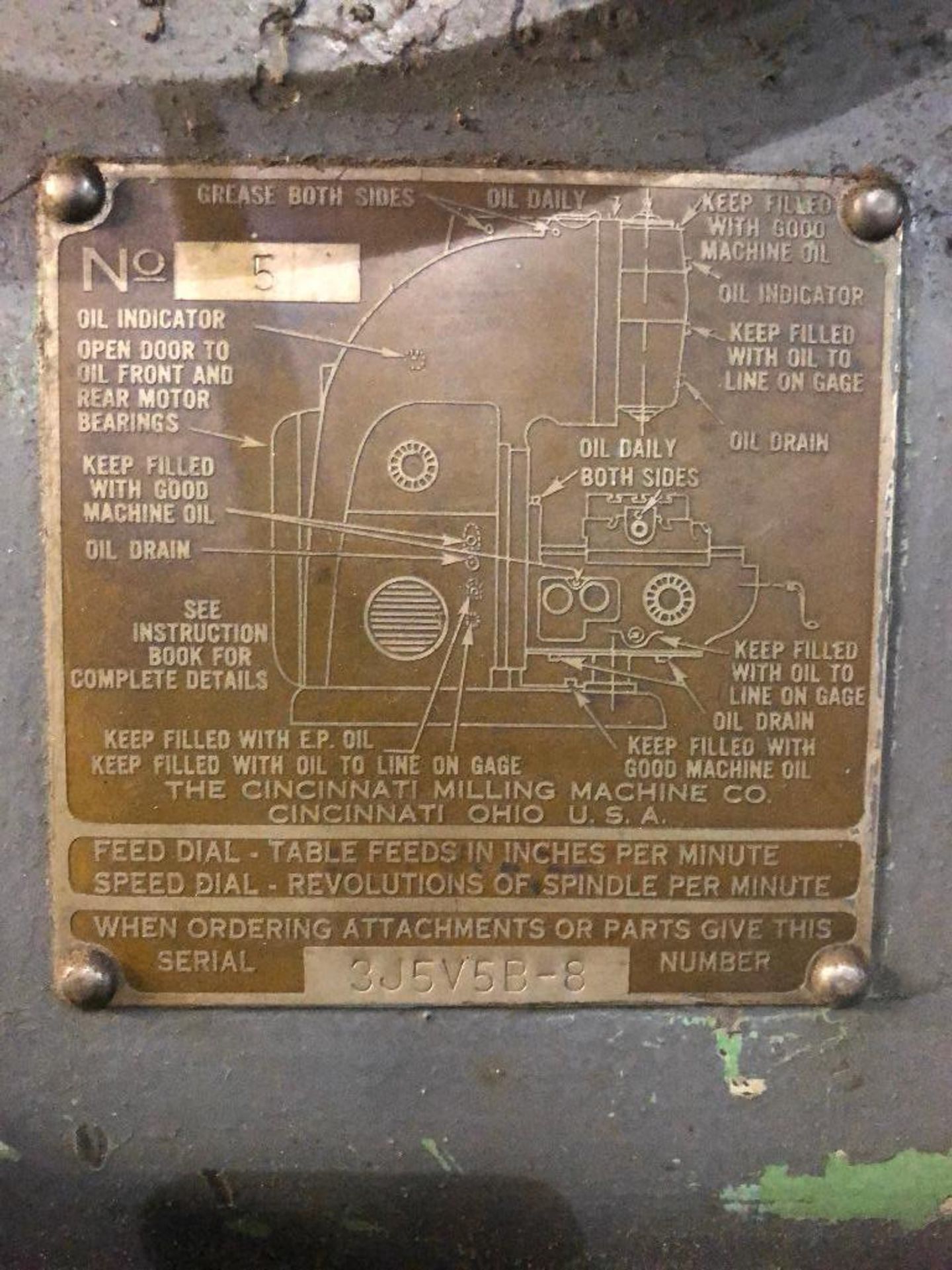 DESCRIPTION: CINCINNATI #5 VERTICAL MILL BRAND / MODEL: CINCINNATI #5 ADDITIONAL INFORMATION: 20" X - Image 11 of 14