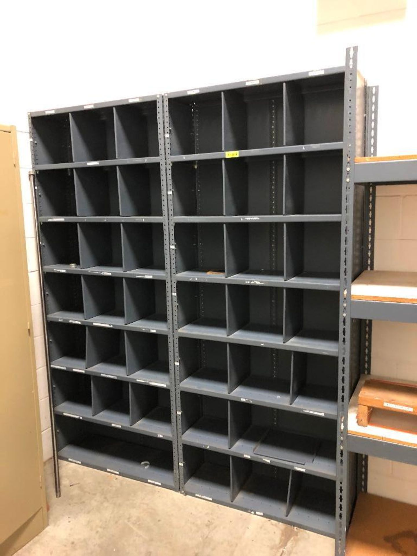 DESCRIPTION (2) 21-CUBE METAL SHELVING UNIT SIZE 36 IN X 12 IN X 84 IN LOCATION WAREHOUSE: BAY 1 THI - Image 2 of 6