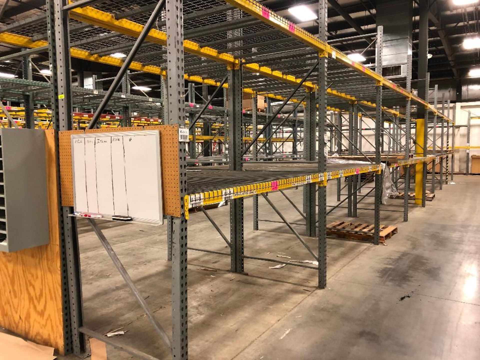 DESCRIPTION (16) SECTIONS OF 12 FT X 8 FT PALLET RACKING ADDITIONAL INFORMATION INCLUDES: (18) 12 FT