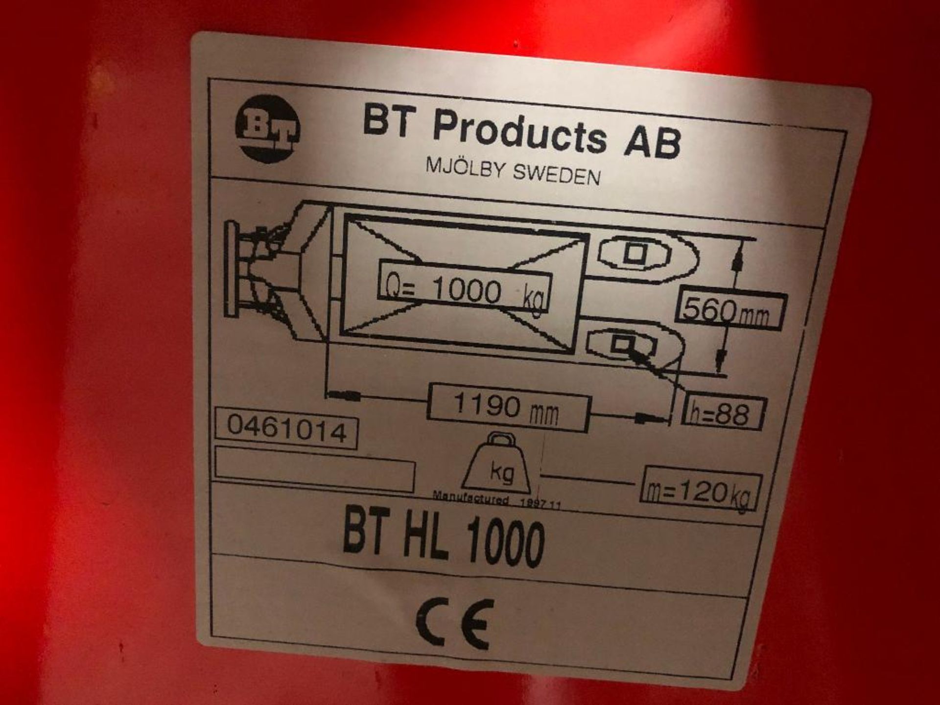 DESCRIPTION BT LIFTER H-SERIES HIGH LIFTING HAND PALLET TRUCK BRAND/MODEL BT FORKLIFT LOCATION WAREH - Image 4 of 5