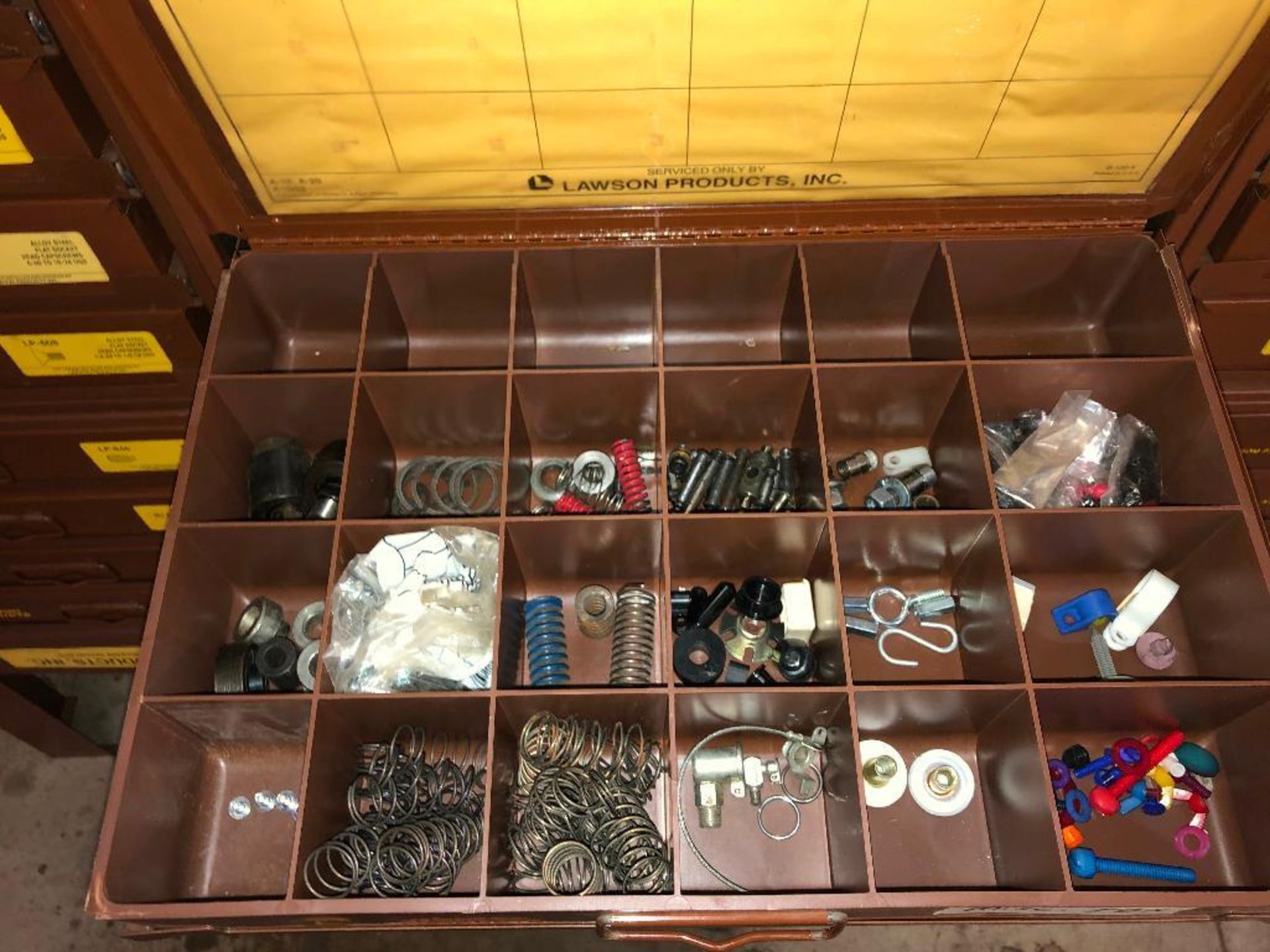 DESCRIPTION LAWSON HARDWARE/PARTS ORGANIZER W/ CONTENTS (SEE ADDITIONAL PHOTOS) LOCATION TOOL ROOM: - Image 8 of 13