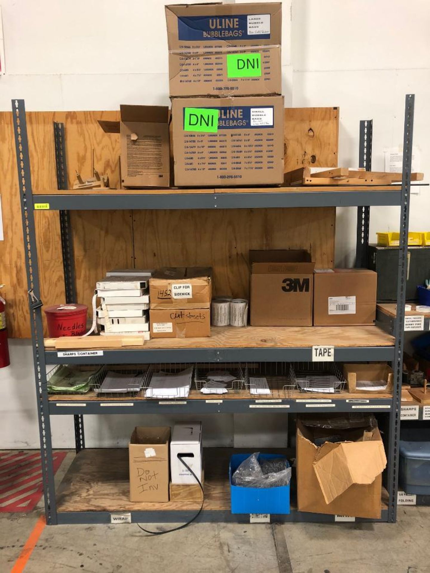 DESCRIPTION 4 TIER INDUSTRIAL SHELVING UNIT WITH PACKAGING, AND OFFICE SUPPLIES INCLUDED LOCATION WA