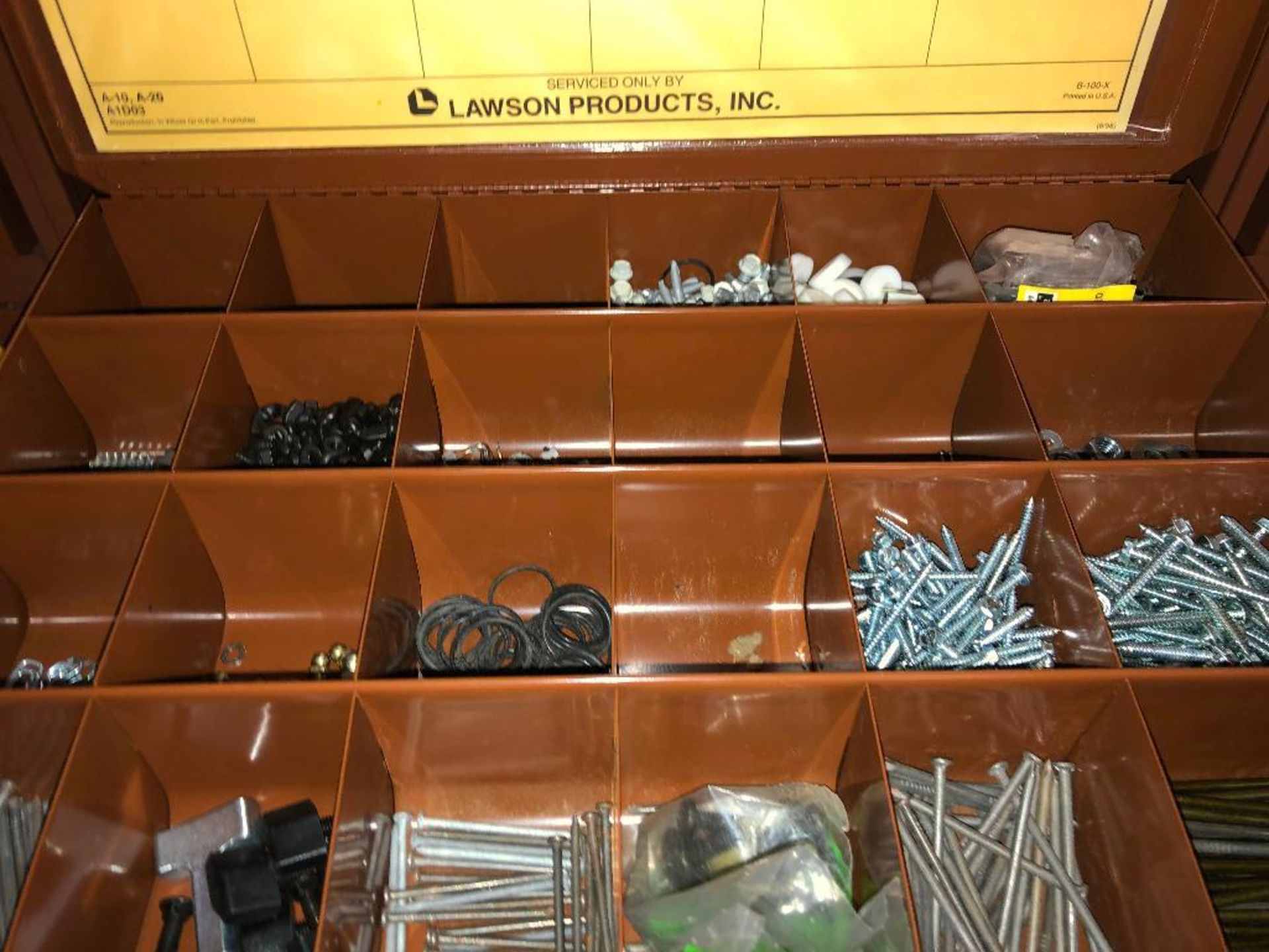 DESCRIPTION LAWSON HARDWARE/PARTS ORGANIZER W/ CONTENTS (SEE ADDITIONAL PHOTOS) LOCATION TOOL ROOM: - Image 4 of 13