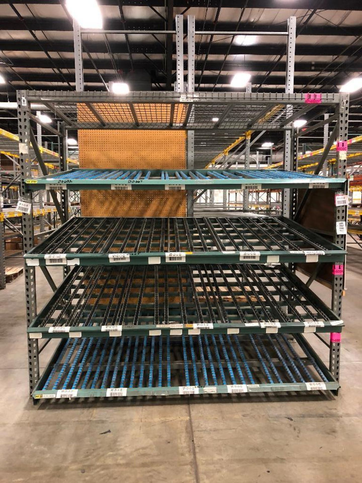 DESCRIPTION (2) SECTIONS OF 8 FT X 8 FT PALLET RACKING W/ GRAVITY FLOW ADDITIONAL INFORMATION INCLUD