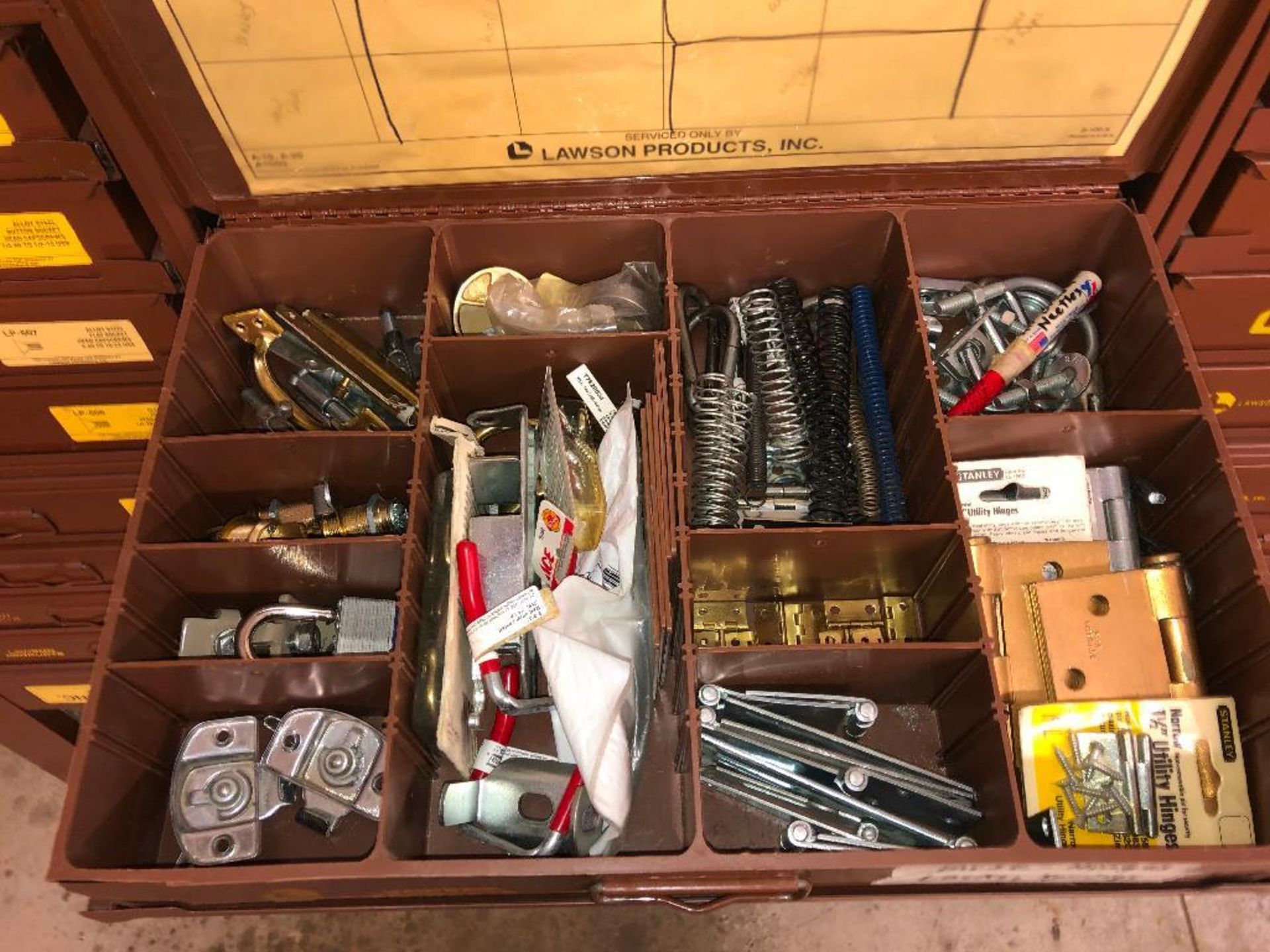 DESCRIPTION LAWSON HARDWARE/PARTS ORGANIZER W/ CONTENTS (SEE ADDITIONAL PHOTOS) LOCATION TOOL ROOM: - Image 7 of 13