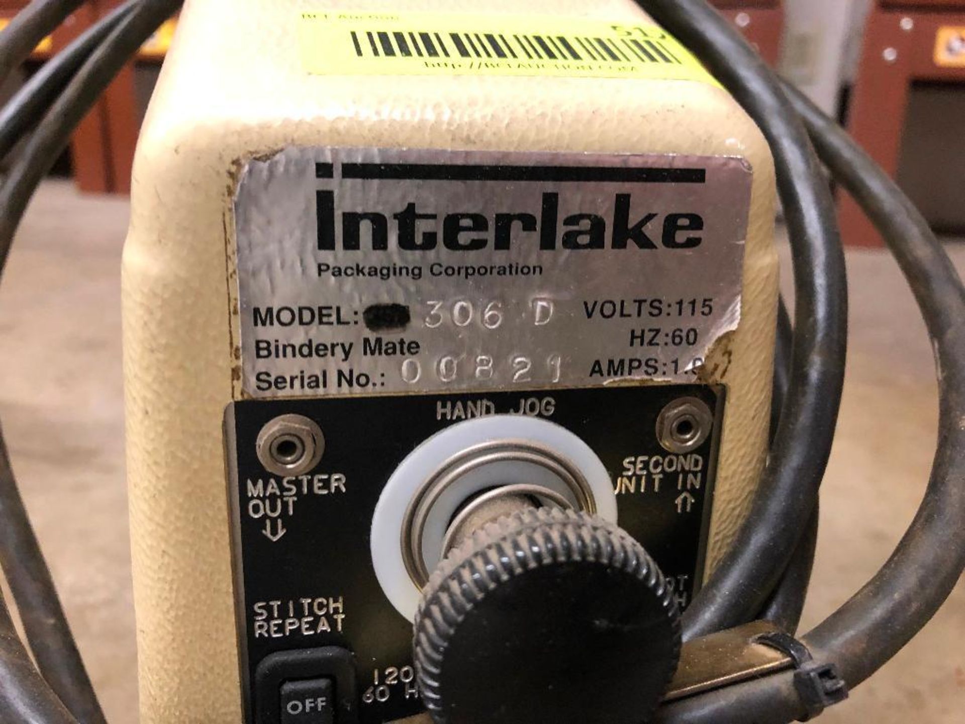 DESCRIPTION INTERLAKE BINDERYMATE PAPER STITCHER BRAND/MODEL INTERLAKE LOCATION TOOL ROOM: RIGHT SID - Image 3 of 3