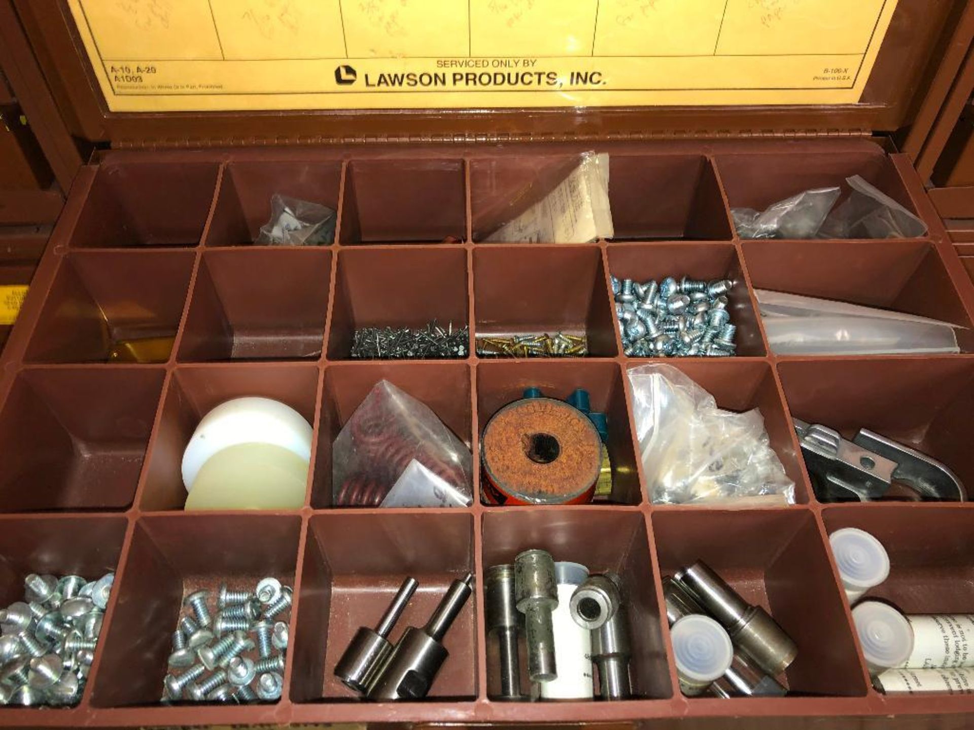 DESCRIPTION LAWSON HARDWARE/PARTS ORGANIZER W/ CONTENTS (SEE ADDITIONAL PHOTOS) LOCATION TOOL ROOM: - Image 5 of 13
