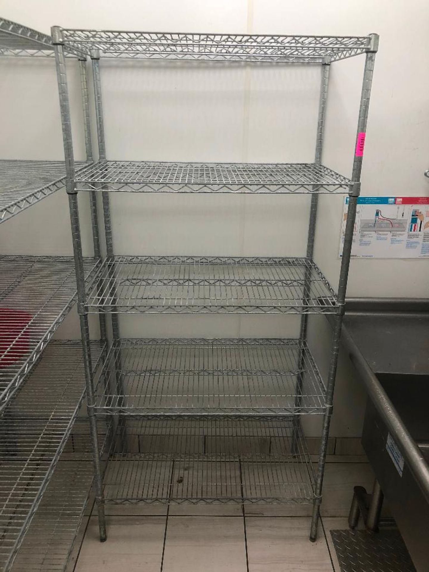 DESCRIPTION: 30" X 18" FIVE TIER WIRE SHELF. SIZE: 30" X 18" X 72" LOCATION: KITCHEN QTY X 1