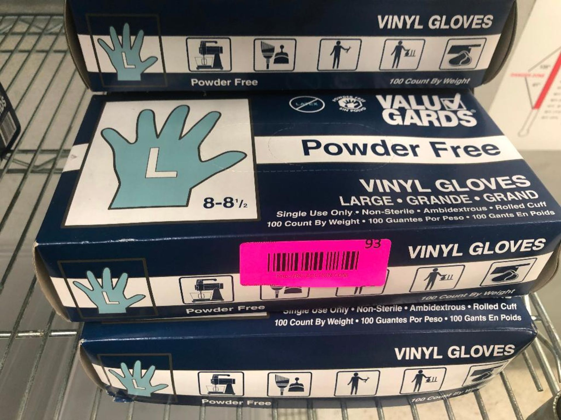 DESCRIPTION: (5) BOXES OF VALVU GARDS VINYL GLOVES - XL BRAND / MODEL: VALU GARDS LOCATION: KITCHEN - Image 2 of 2