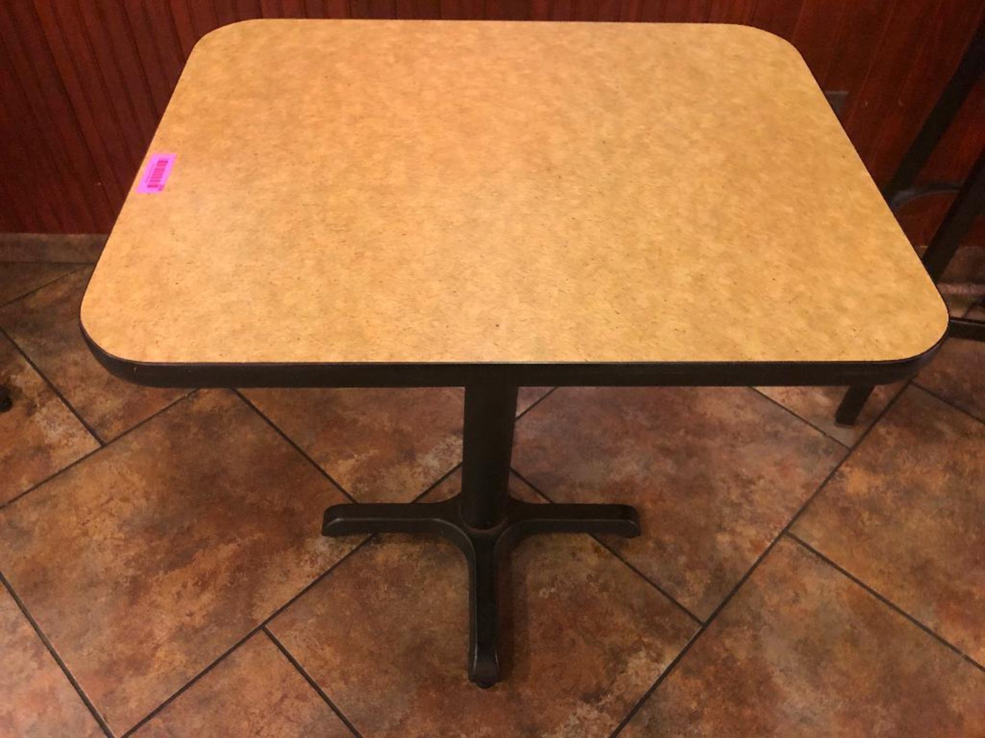 DESCRIPTION: 24" X 30" COMPOSITE TABLE TOP W/ METAL BASE. ADDITIONAL INFORMATION: LIGHT TAN SIZE: 24