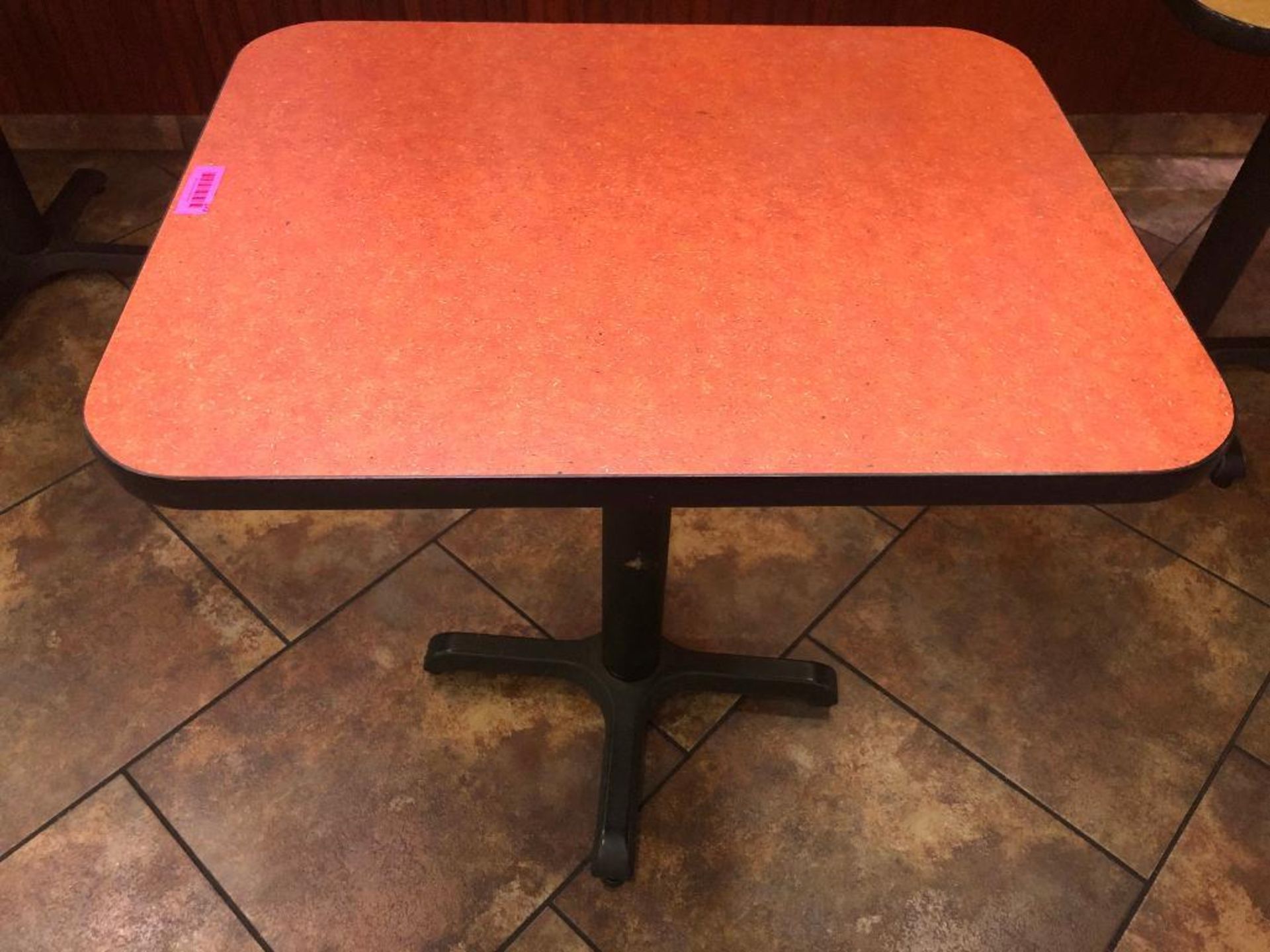 DESCRIPTION: 24" X 30" COMPOSITE TABLE TOP W/ METAL BASE. ADDITIONAL INFORMATION: DARK TAN SIZE: 24"