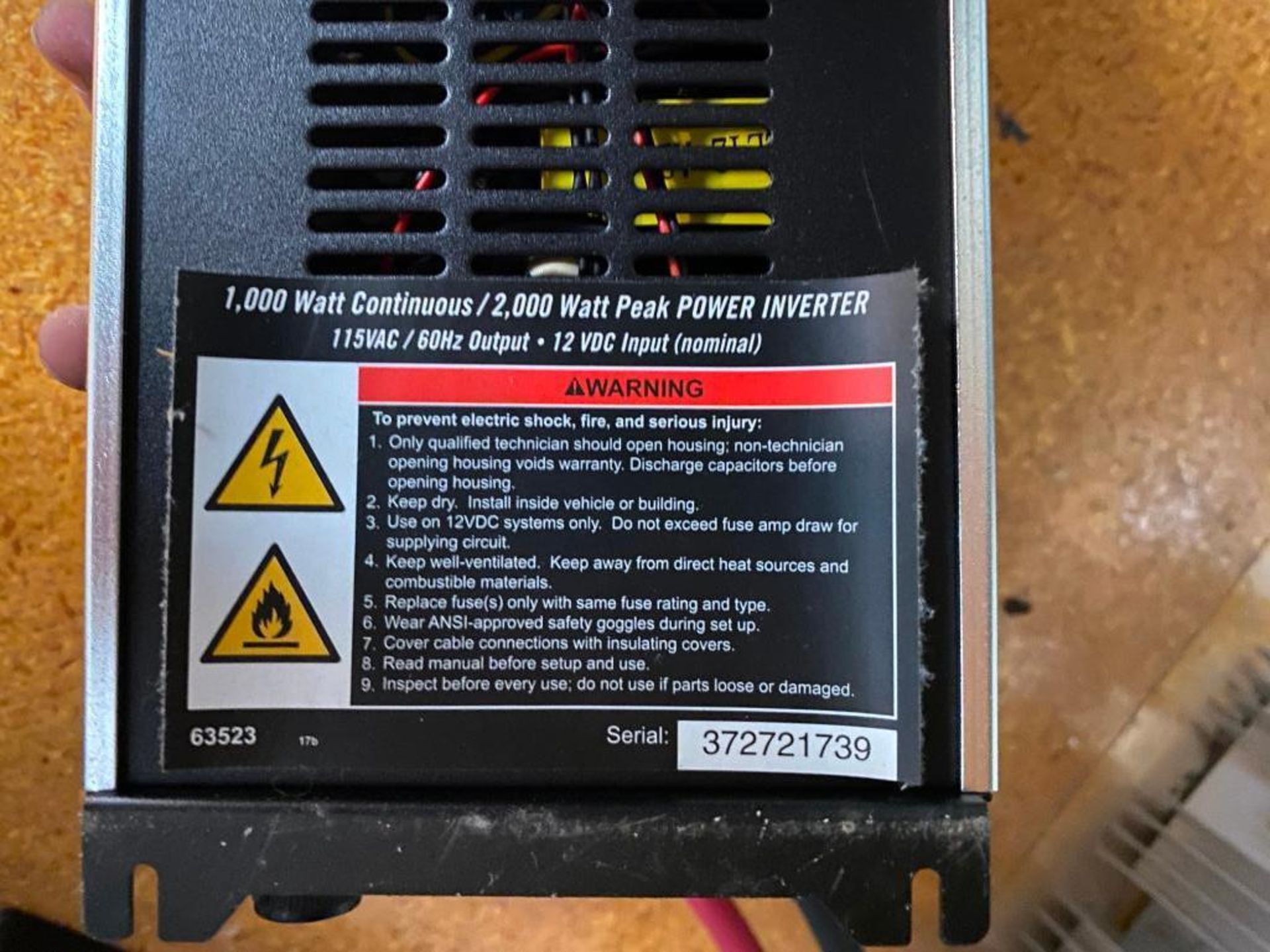 DESCRIPTION 1000W CONTINUOUS/2000W PEAK POWER INVERTER BRAND/MODEL JUPITER LOCATION BASEMENT QUANTIT - Image 3 of 3