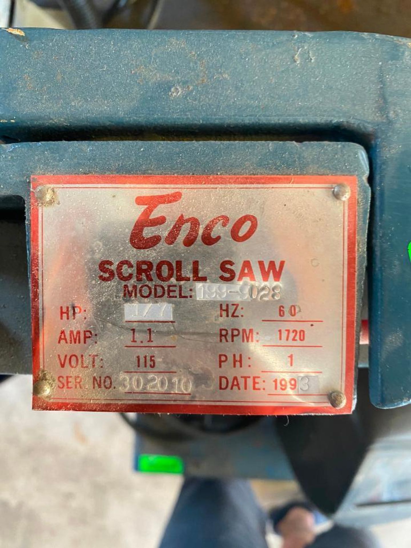 DESCRIPTION SCROLL SAW BRAND/MODEL ENCO LOCATION GARAGE QUANTITY: X BID 1 - Image 2 of 2