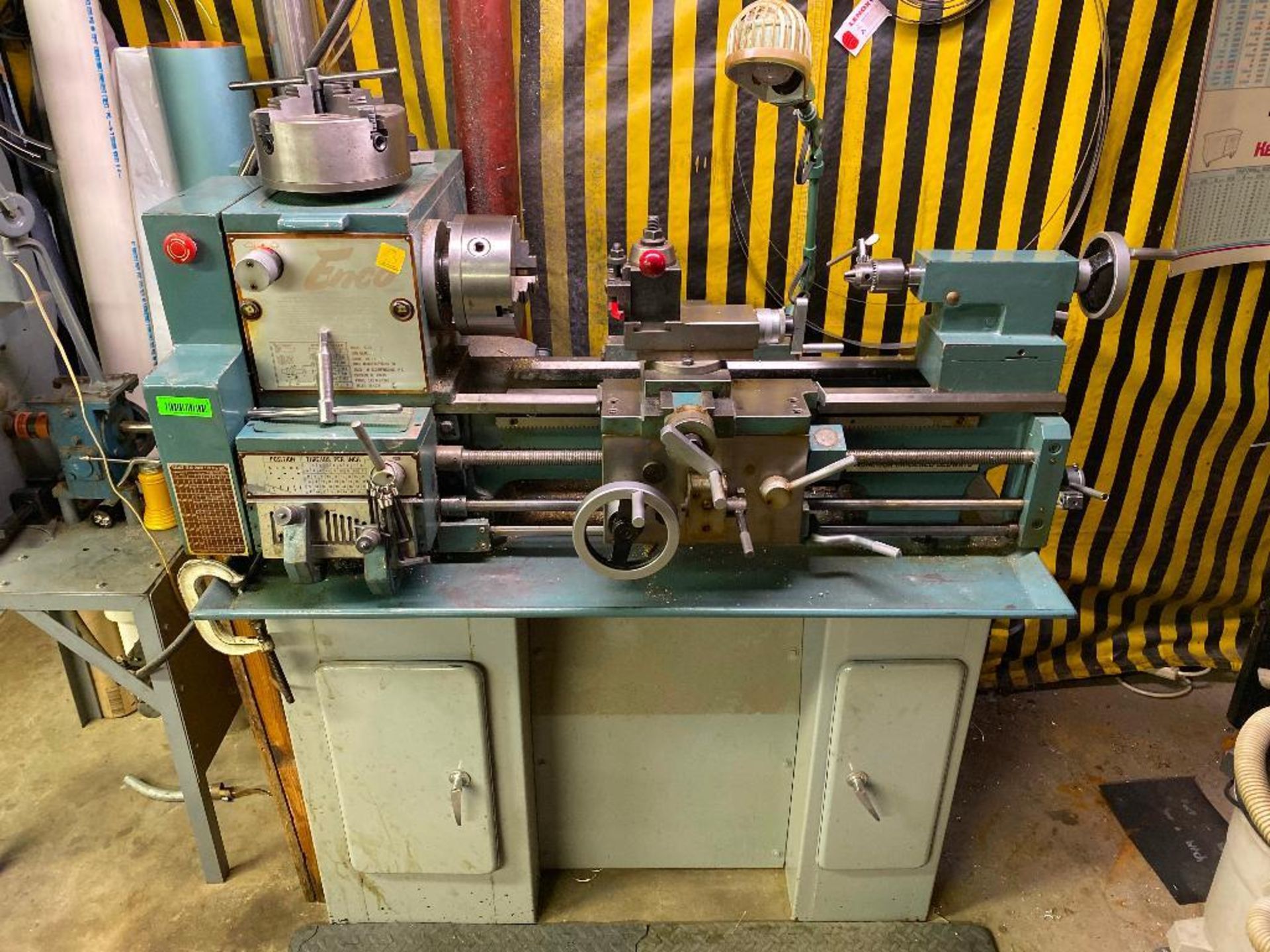 DESCRIPTION ENCO 1224 BENCH LATHE W/ ACCESSORIES BRAND/MODEL ENCO 1224 ADDITIONAL INFORMATION 12" SW - Image 2 of 9