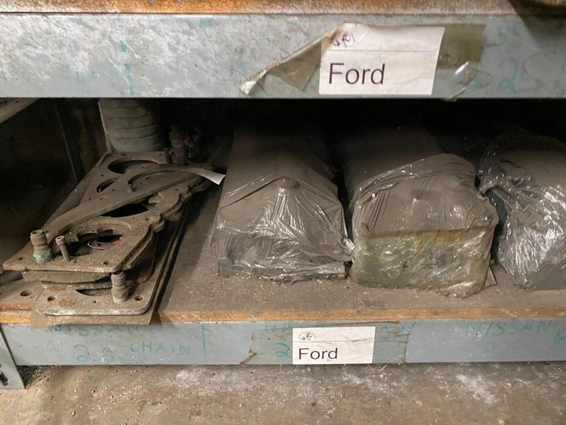 DESCRIPTION 7-TIER SHELVING UNIT WITH CONTENTS OF (23) ASSORTED GENERAL MOTORS AND FORD MOTOR HEADS - Image 8 of 12