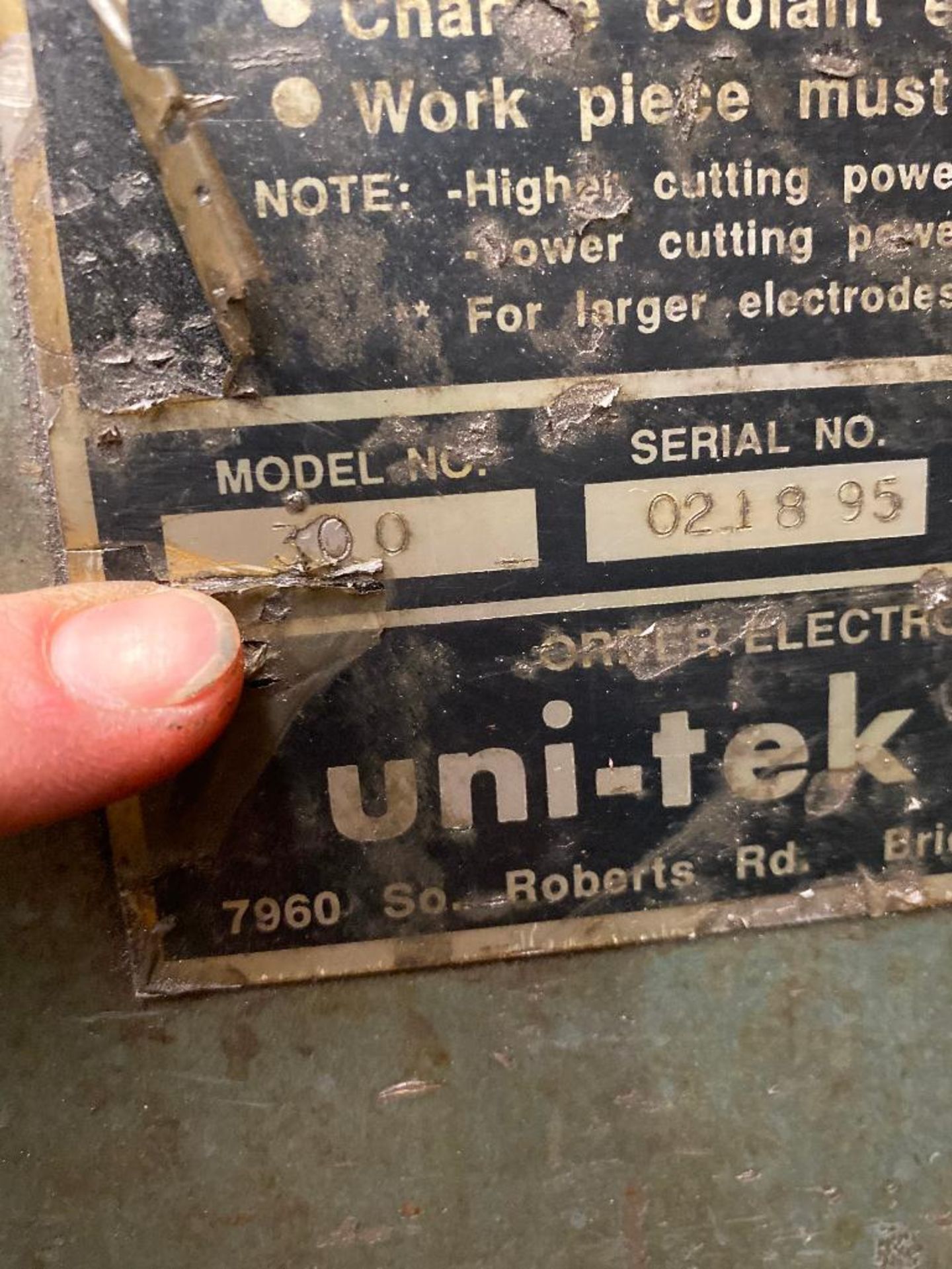 DESCRIPTION UNITEK MODEL 300 TAP DISINTEGRATOR BRAND/MODEL UNITEK ADDITIONAL INFORMATION 110 VOLTS, - Image 8 of 10