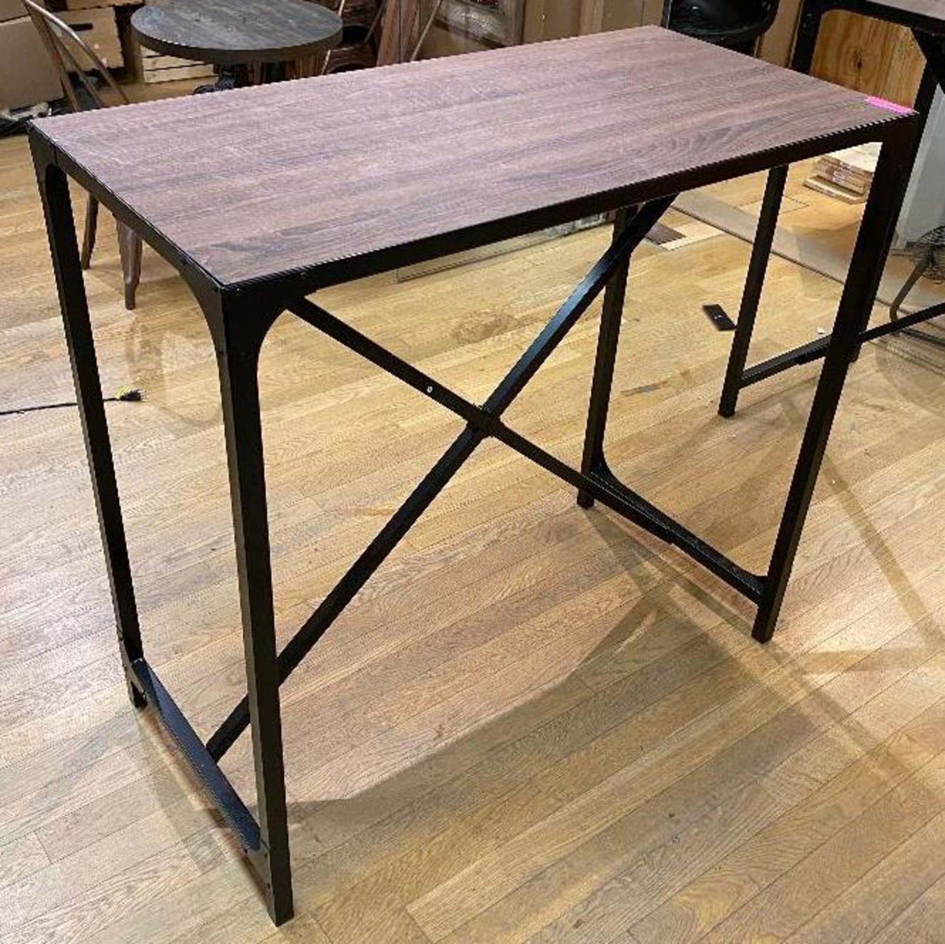 DESCRIPTION 44" X 22" X 42" HIGH-TOP DINING TABLE W/ METAL FRAME LOCATION MAIN LOBBY QUANTITY 1