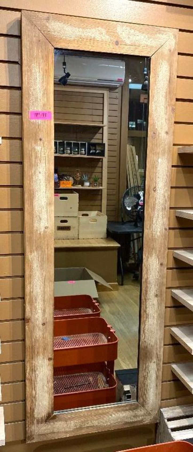 DESCRIPTION (2) 20" X 56" WOODEN FRAMED WALL MIRROR SIZE 20" X 56" LOCATION MAIN LOBBY THIS LOT IS S