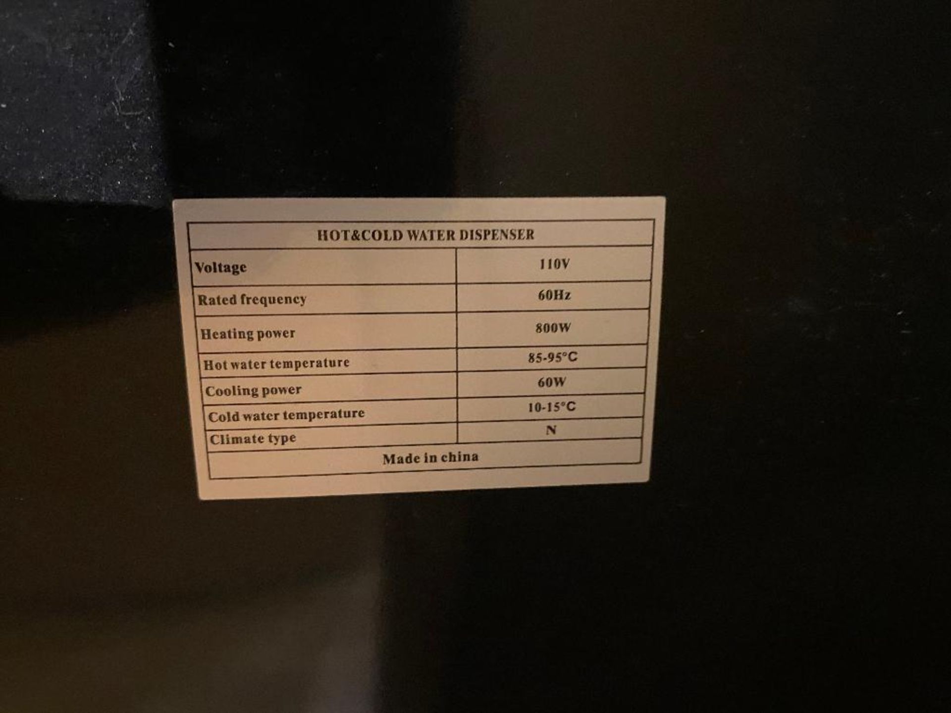 DESCRIPTION KUPPET HOT/COLD TOP LOADING ELECTRONIC WATER DISPENSER-BLACK BRAND/MODEL KUPPET LOCATION - Image 3 of 3