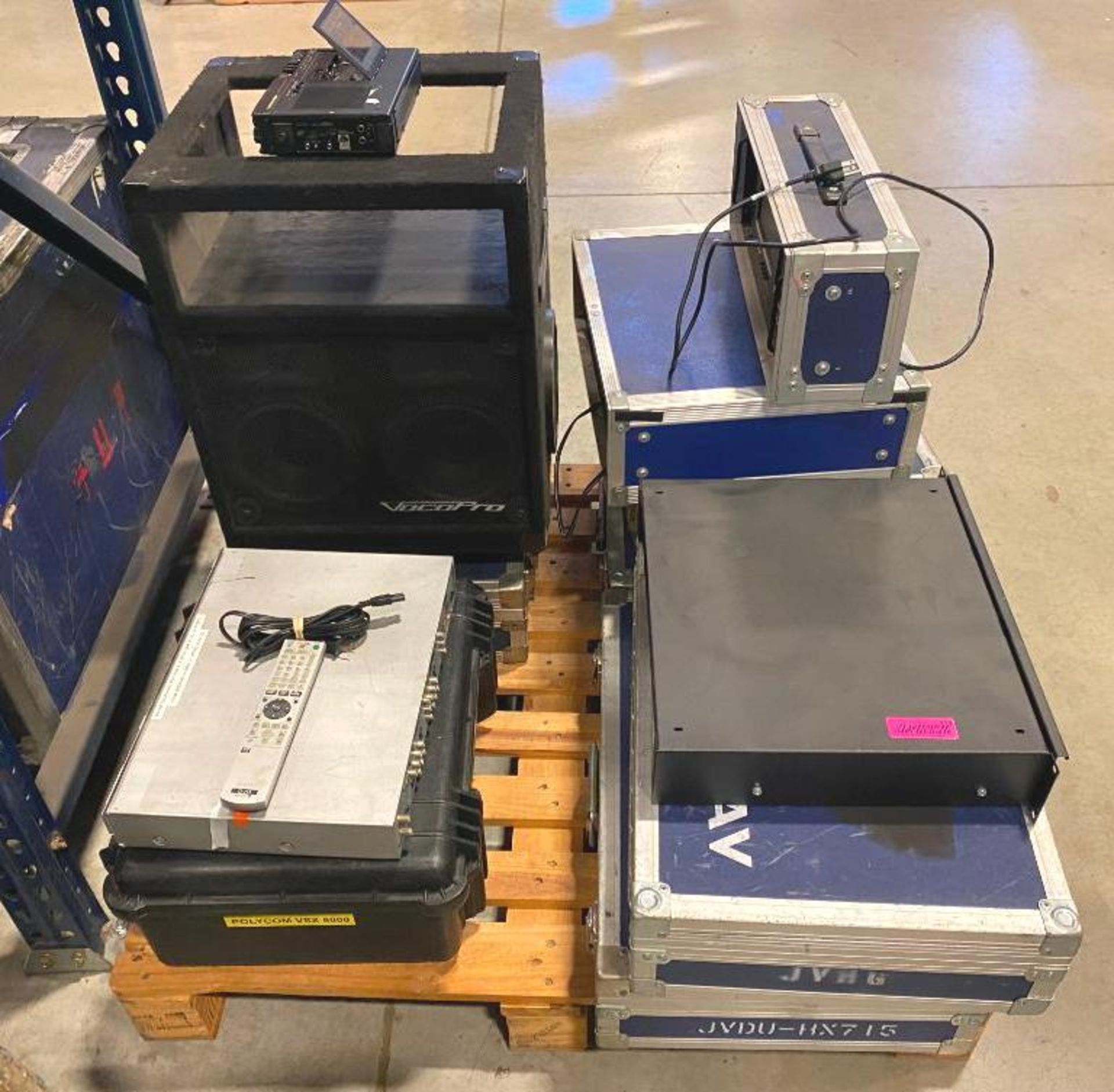 DESCRIPTION ASSORTED AV EQUIPMENT AND ROAD CASES AS SHOWN ADDITIONAL INFO NOT WORKING QUANTITY: X BI