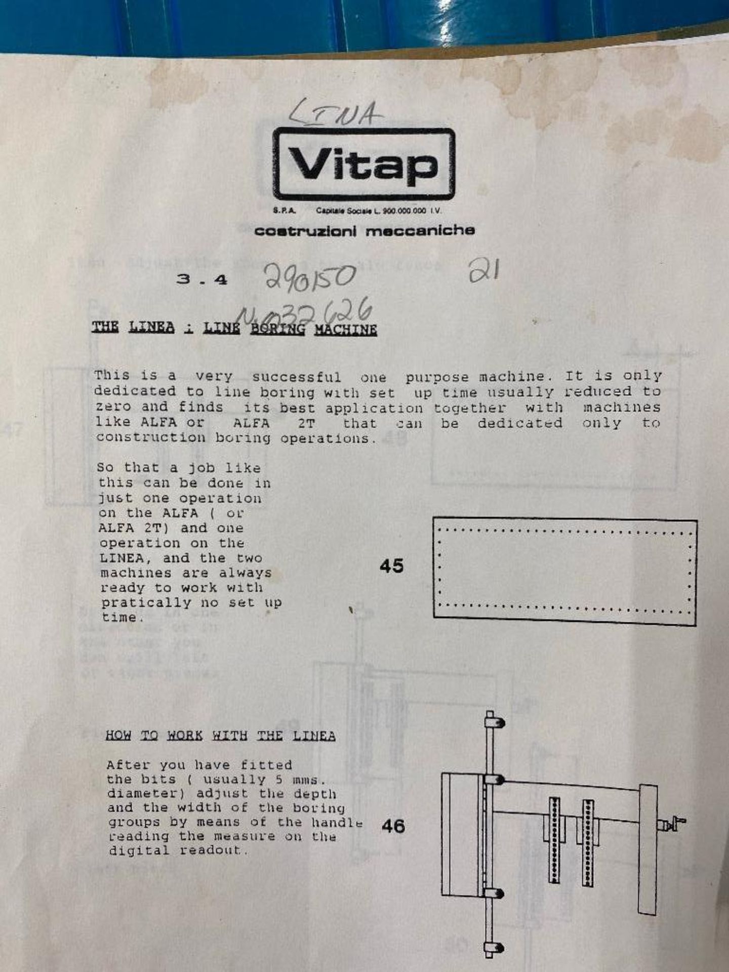 DESCRIPTION: VITAP 21-DRILL MULTI BORING MACHINE BRAND/MODEL: VITAP ADDITIONAL INFORMATION: 32MM SPA - Image 24 of 24