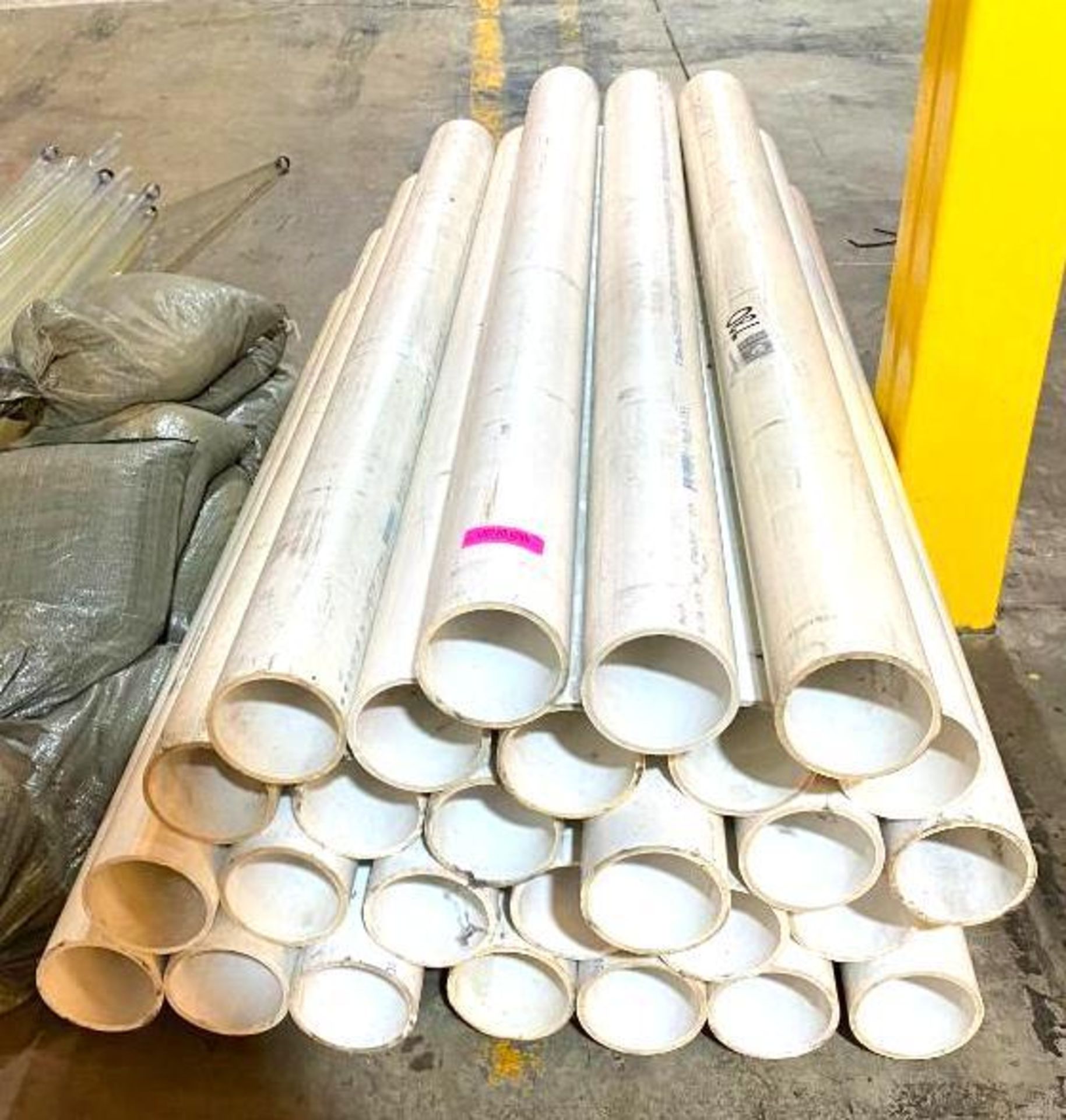 DESCRIPTION: (27) 5' PVC PIPES SIZE: 4"X60" THIS LOT IS: ONE MONEY QTY: 1