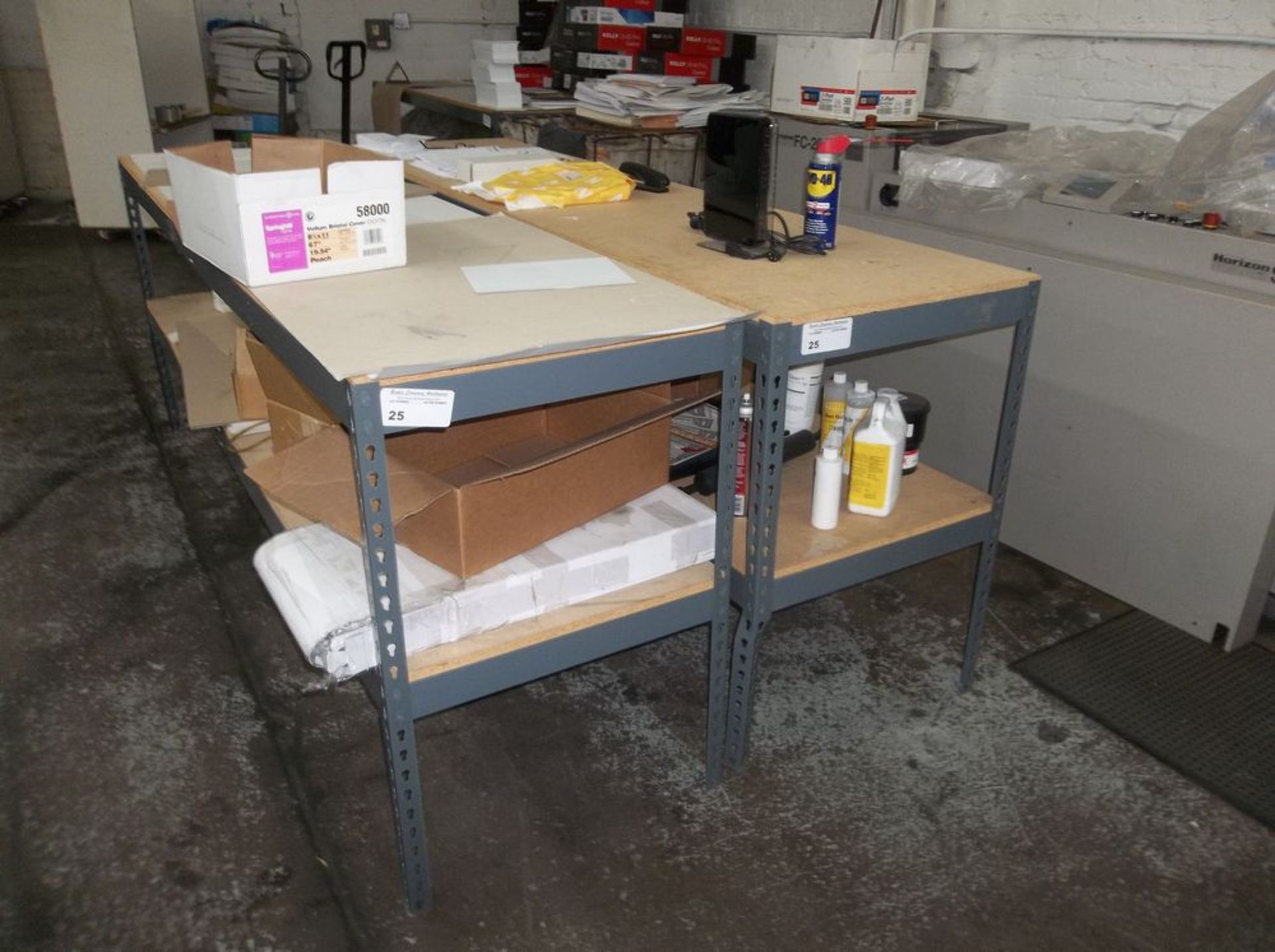 Worktables made from Medium Duty Shelving and Press Board Tops - Image 2 of 2