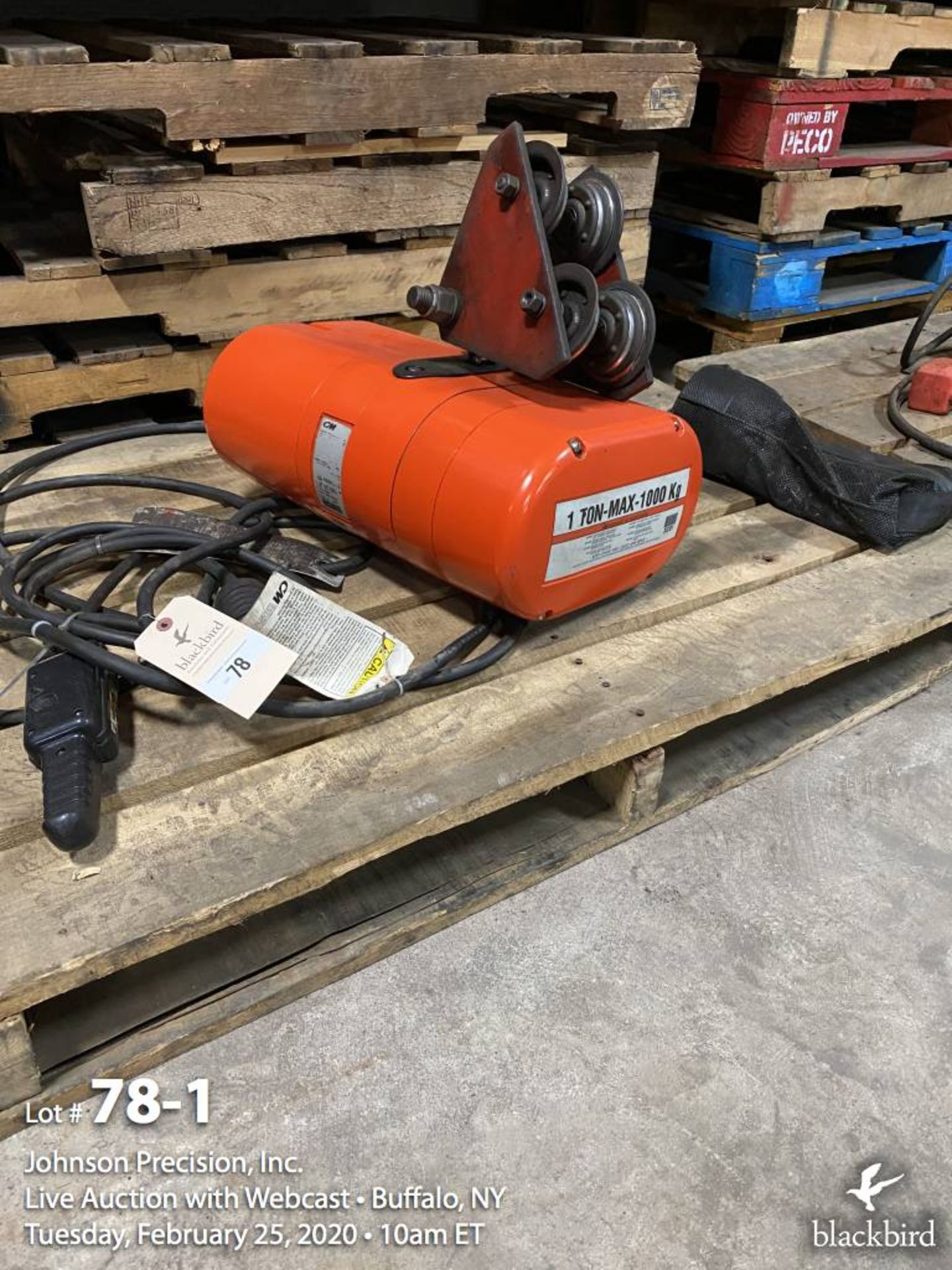 Columbus-McKinnon 1 ton powered chain hoist