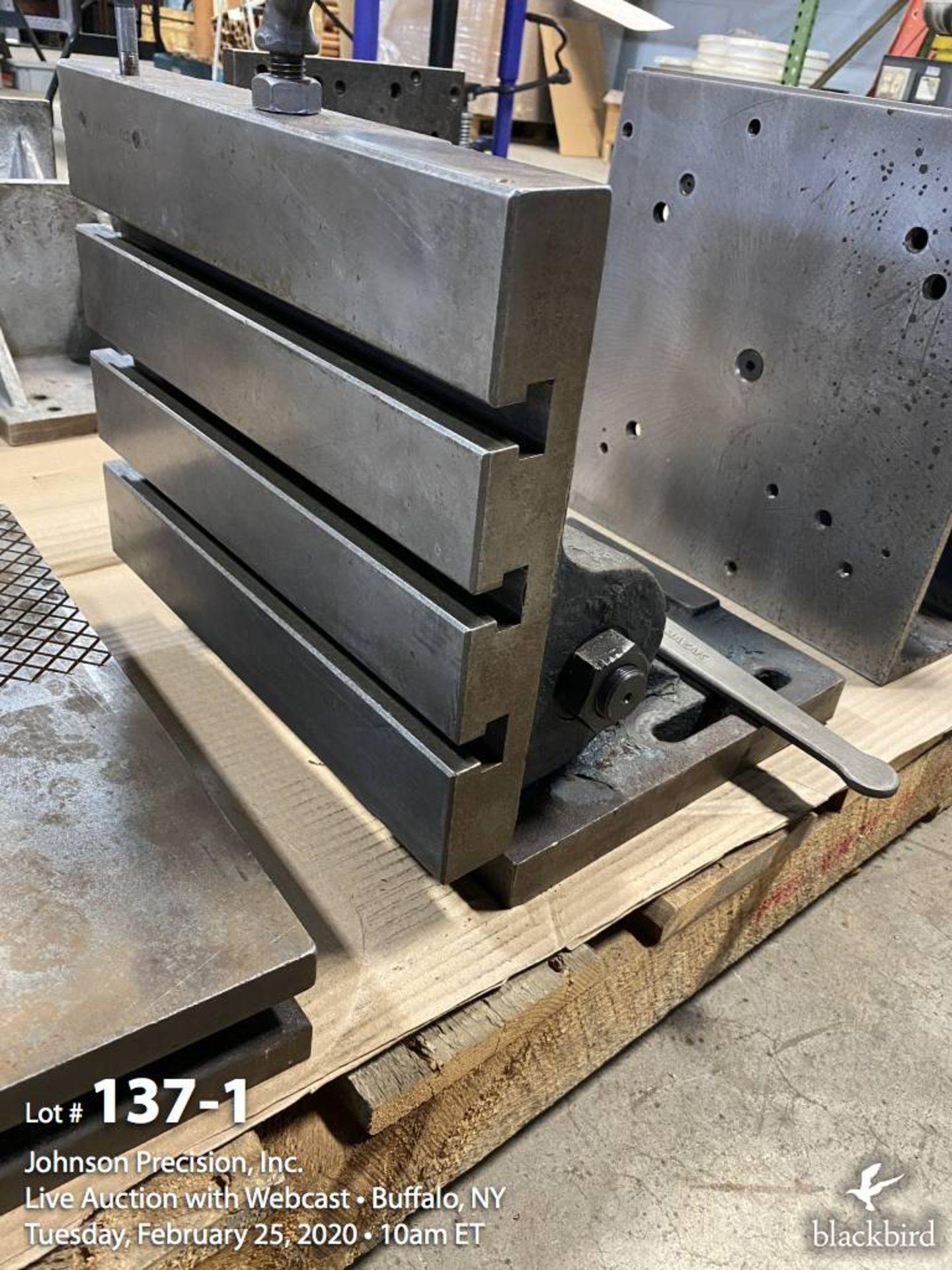 15" x 12" adjustable angle plate with "T" slots