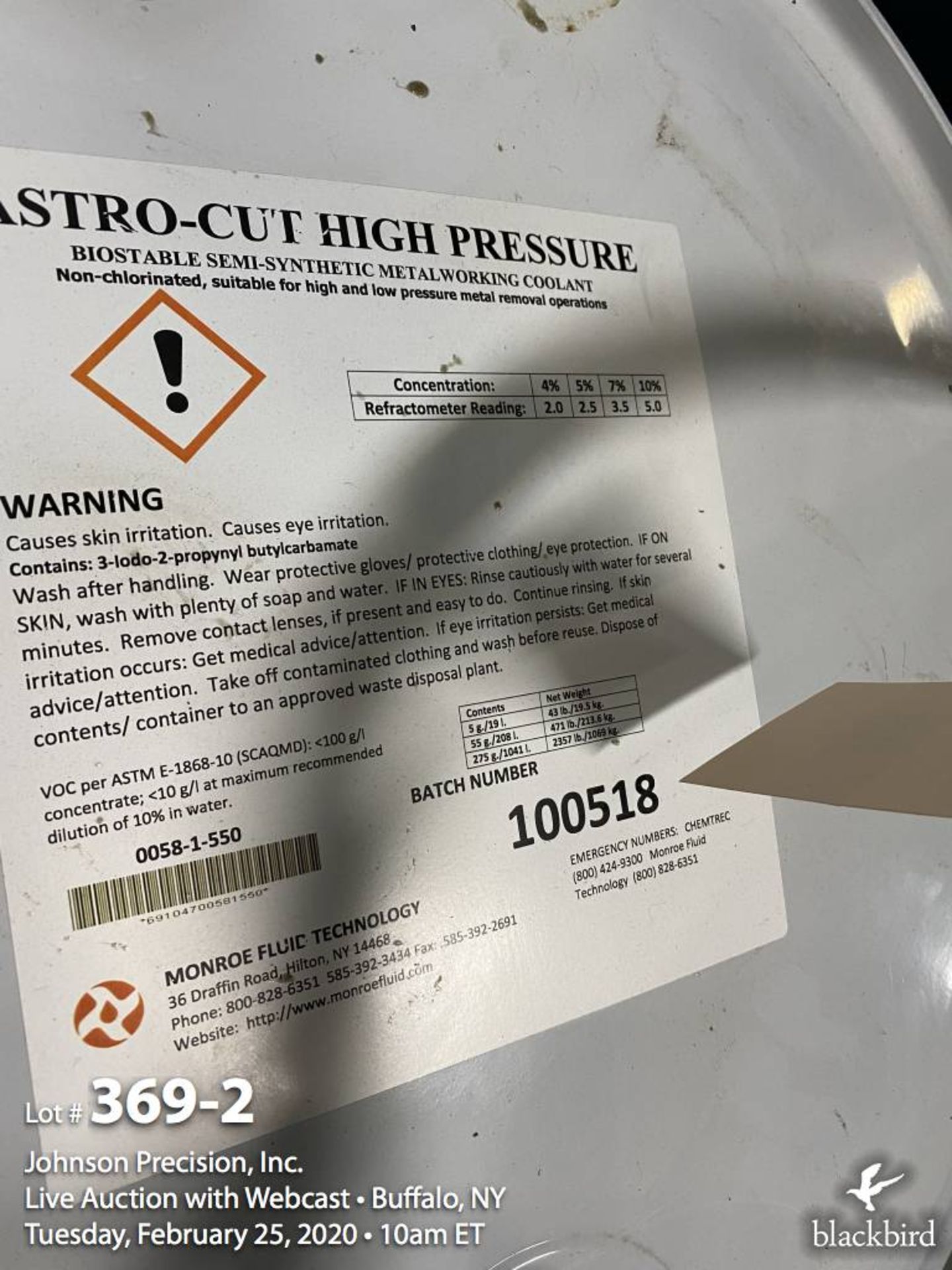 55 Gallon drum of Astro-Cut high pressure coolant with pump - Image 2 of 2