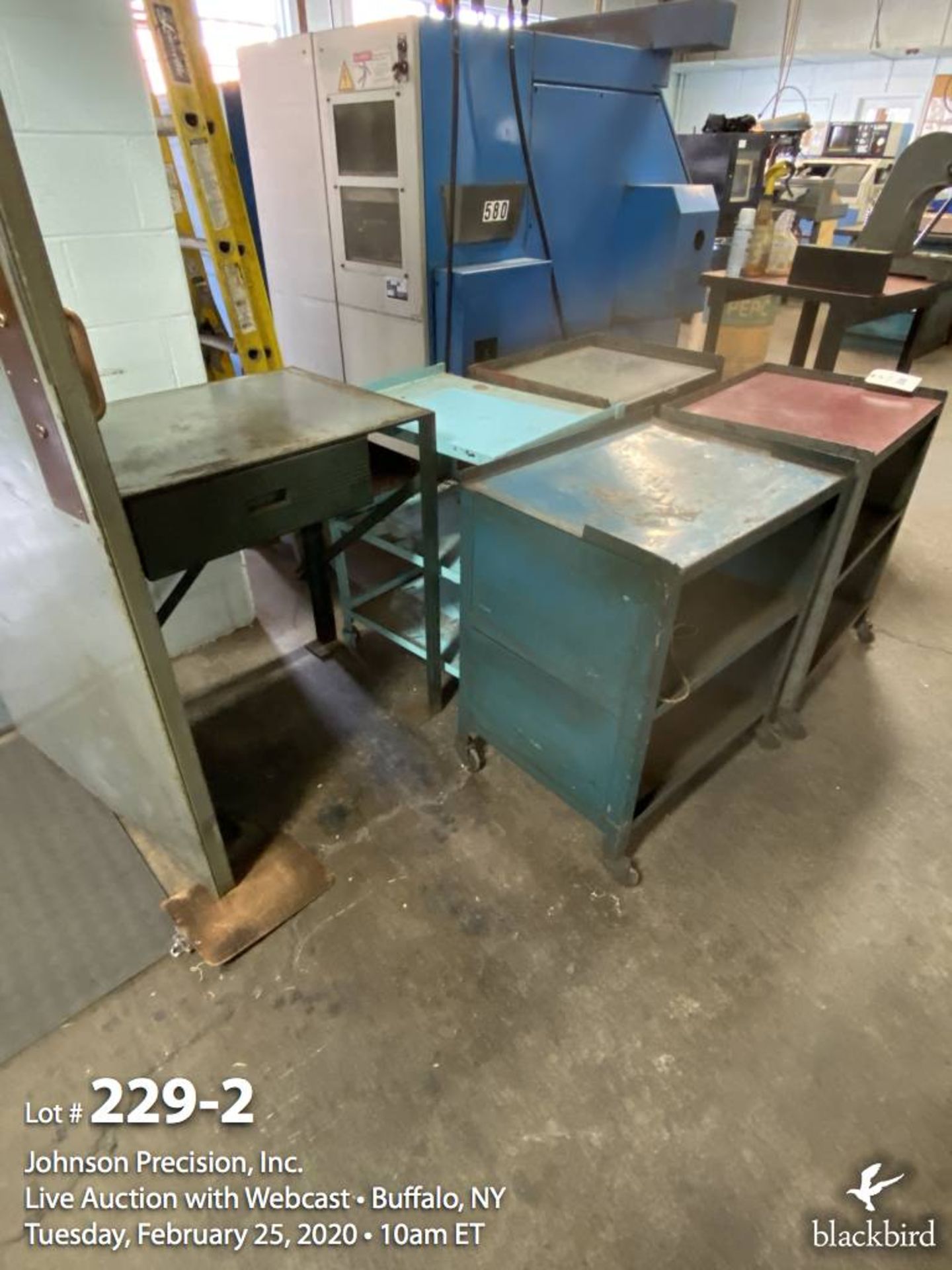 Lot- (5) Steel carts and tables - Image 2 of 2