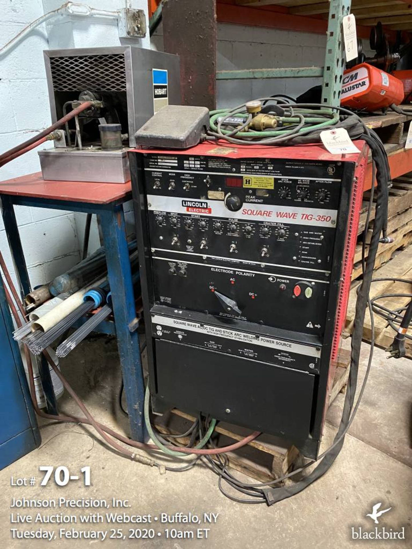 Lincoln square wave TIG-350 welder, Hobart cooler