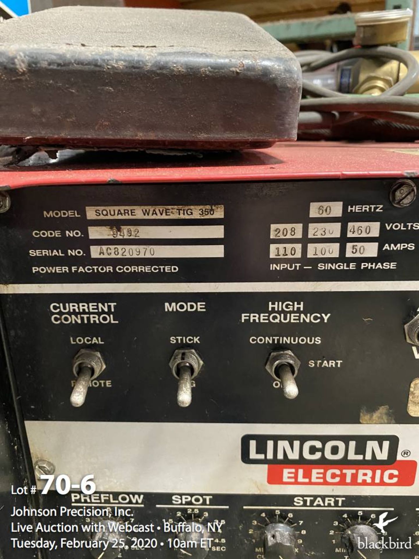 Lincoln square wave TIG-350 welder, Hobart cooler - Image 6 of 6