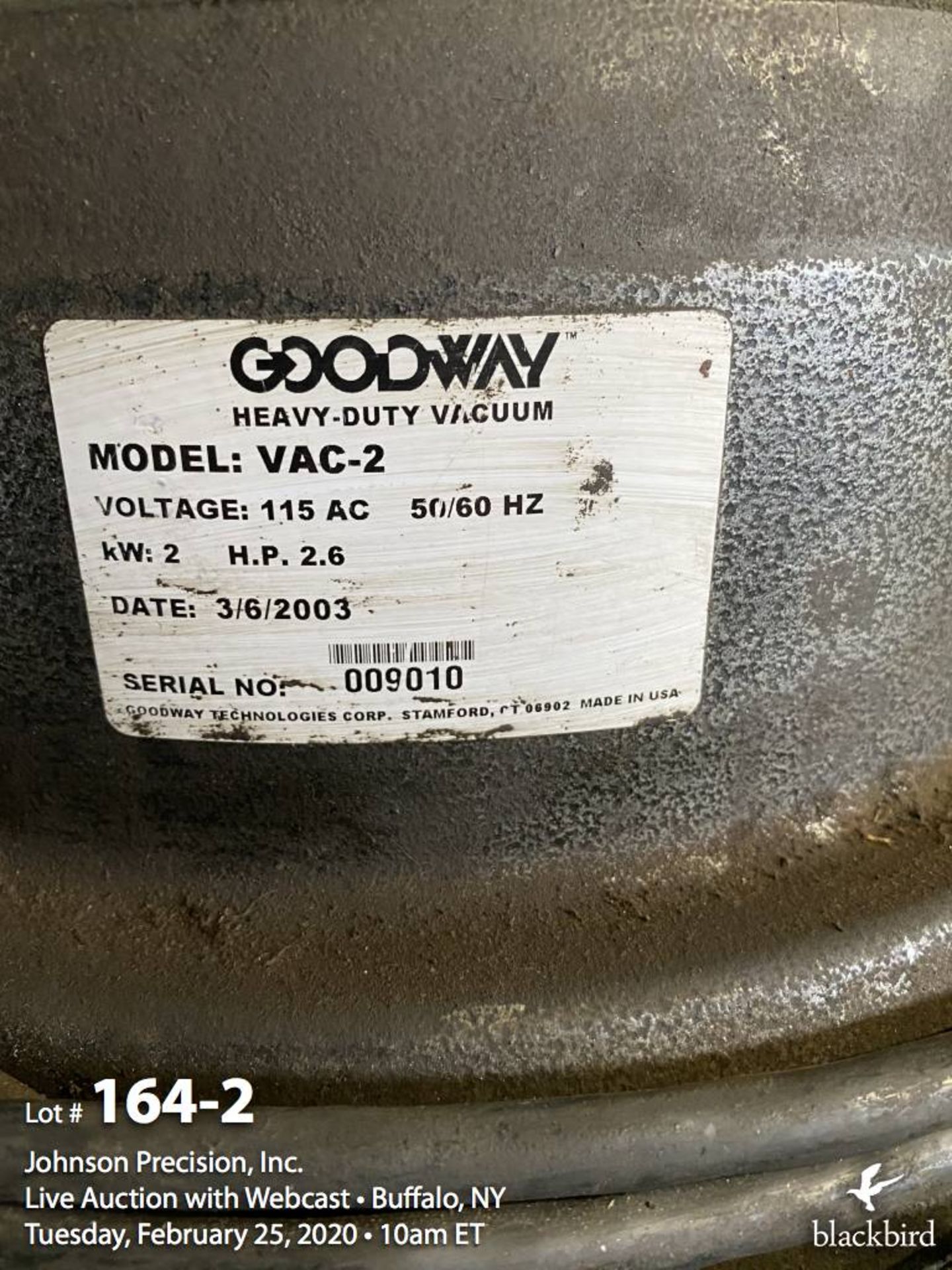 Goodway model VAC-2 heavy duty vacuum - Image 2 of 2