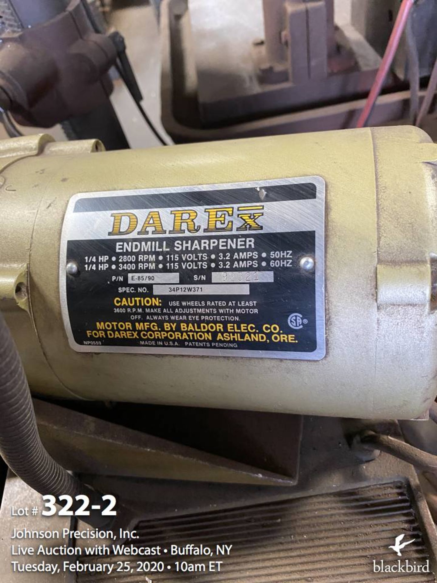 Darex E-90 end mill grinder and sharpener - Image 2 of 4