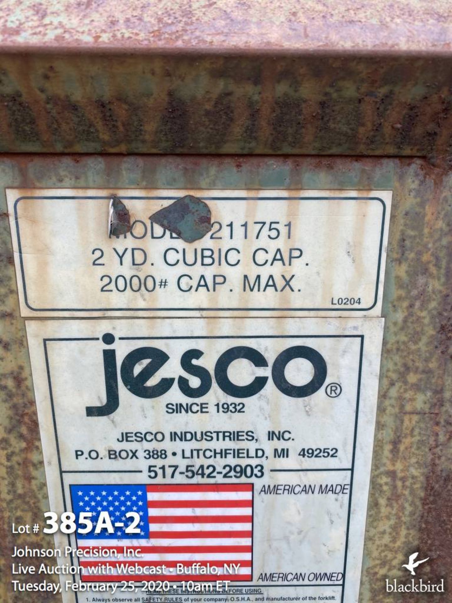 Jesco 2yd mobile self dumping hopper, green - Image 2 of 4