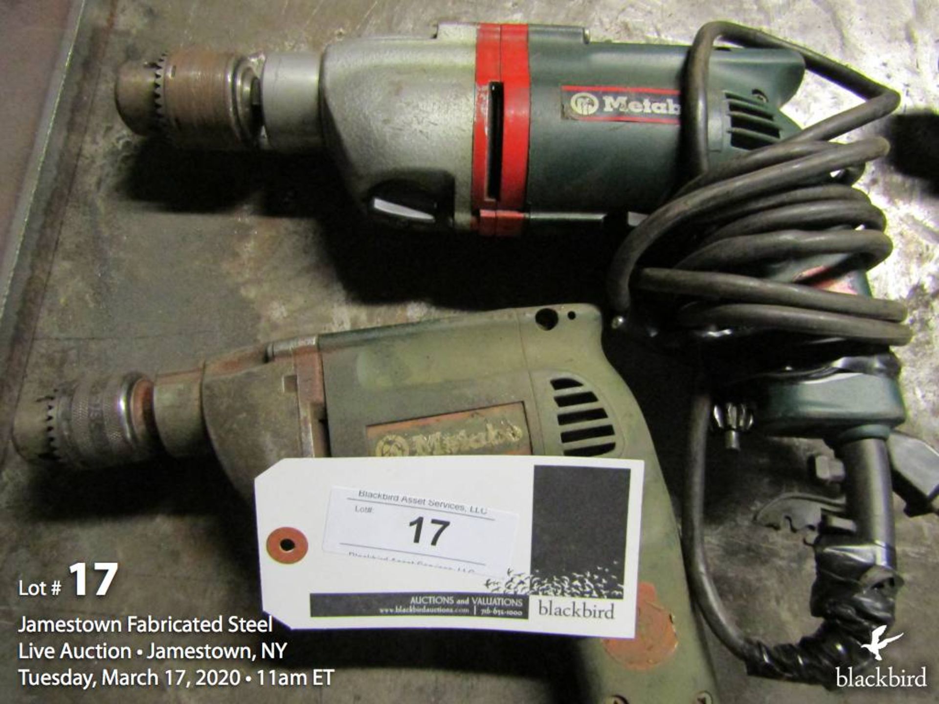 Lot (2) Metabo drills 120v.