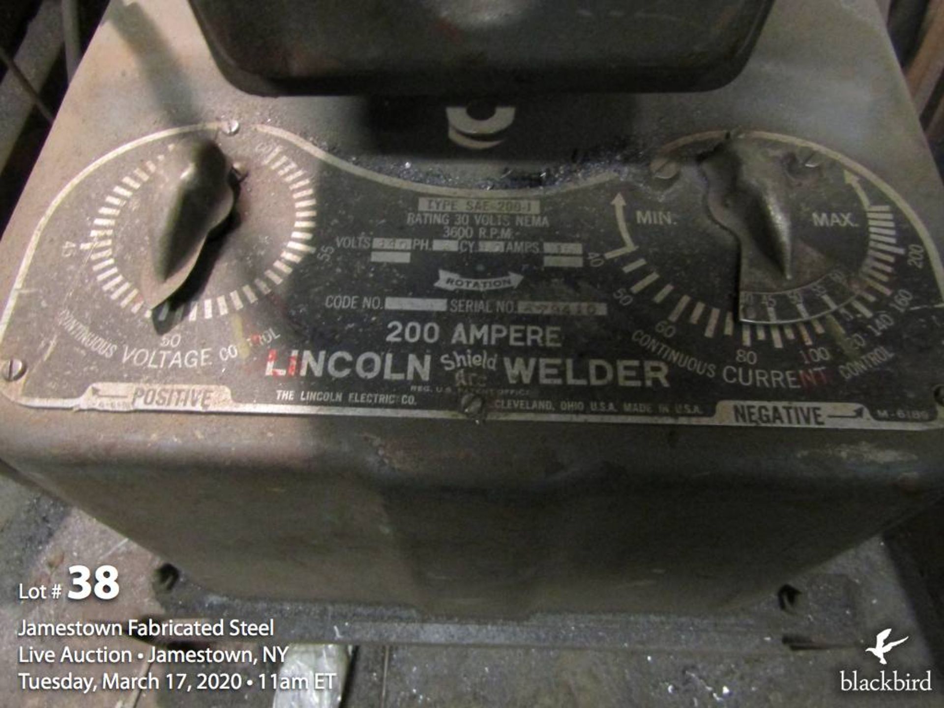 Lincoln shield arc welder200 amp. 440v. 3ph. m/n SAE200J